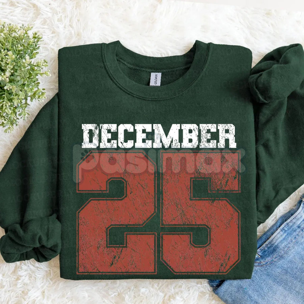 Pasimax Retro December 25th Christmas Sweatshirt – Vintage Holiday Clothing Crewneck for Women — lifestyle context