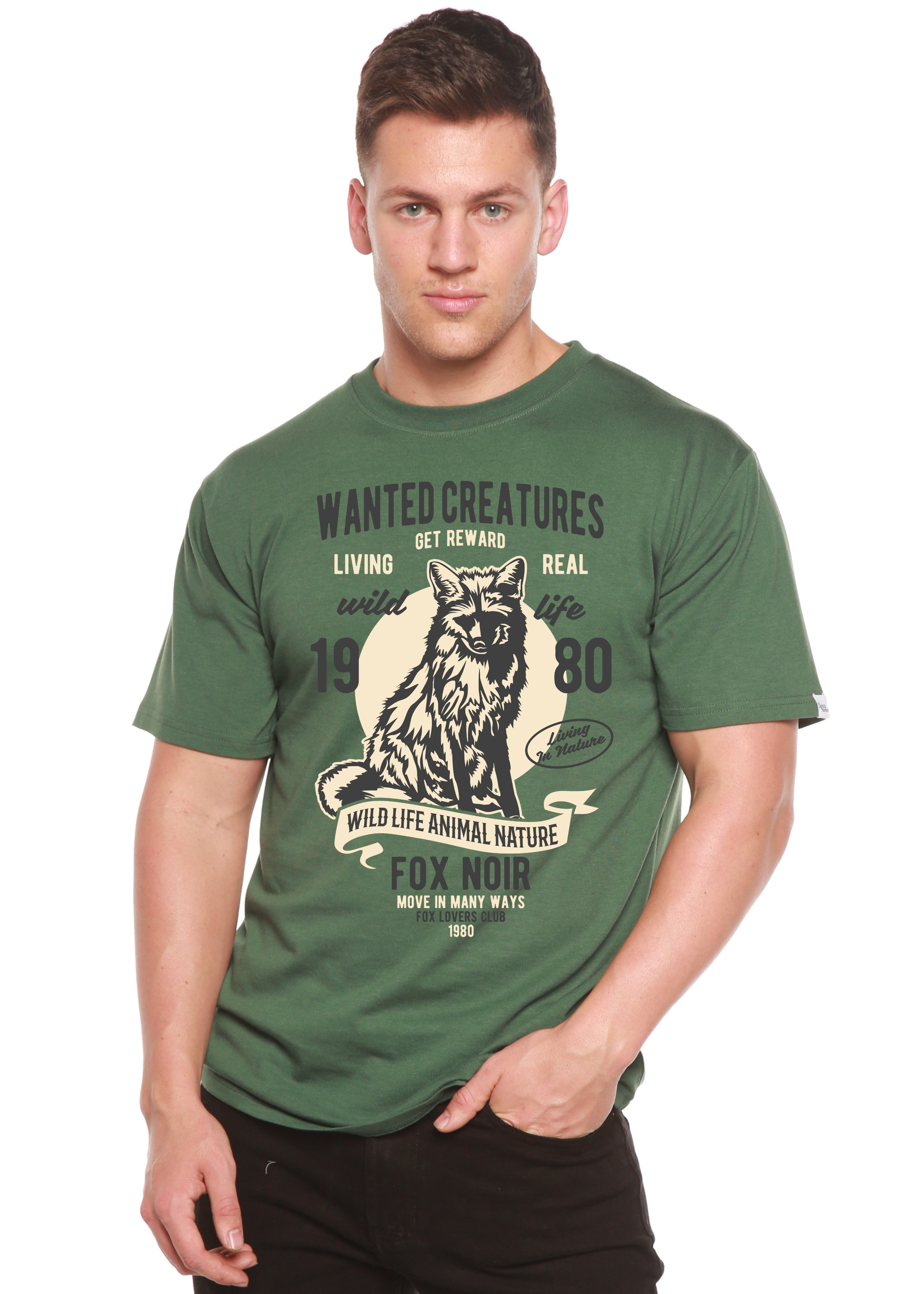 Spun Bamboo Wanted Creature Spun Bamboo® Men's Bamboo Viscose/Organic Cotton Short Sleeve Graphic T-Shirt — main product shot