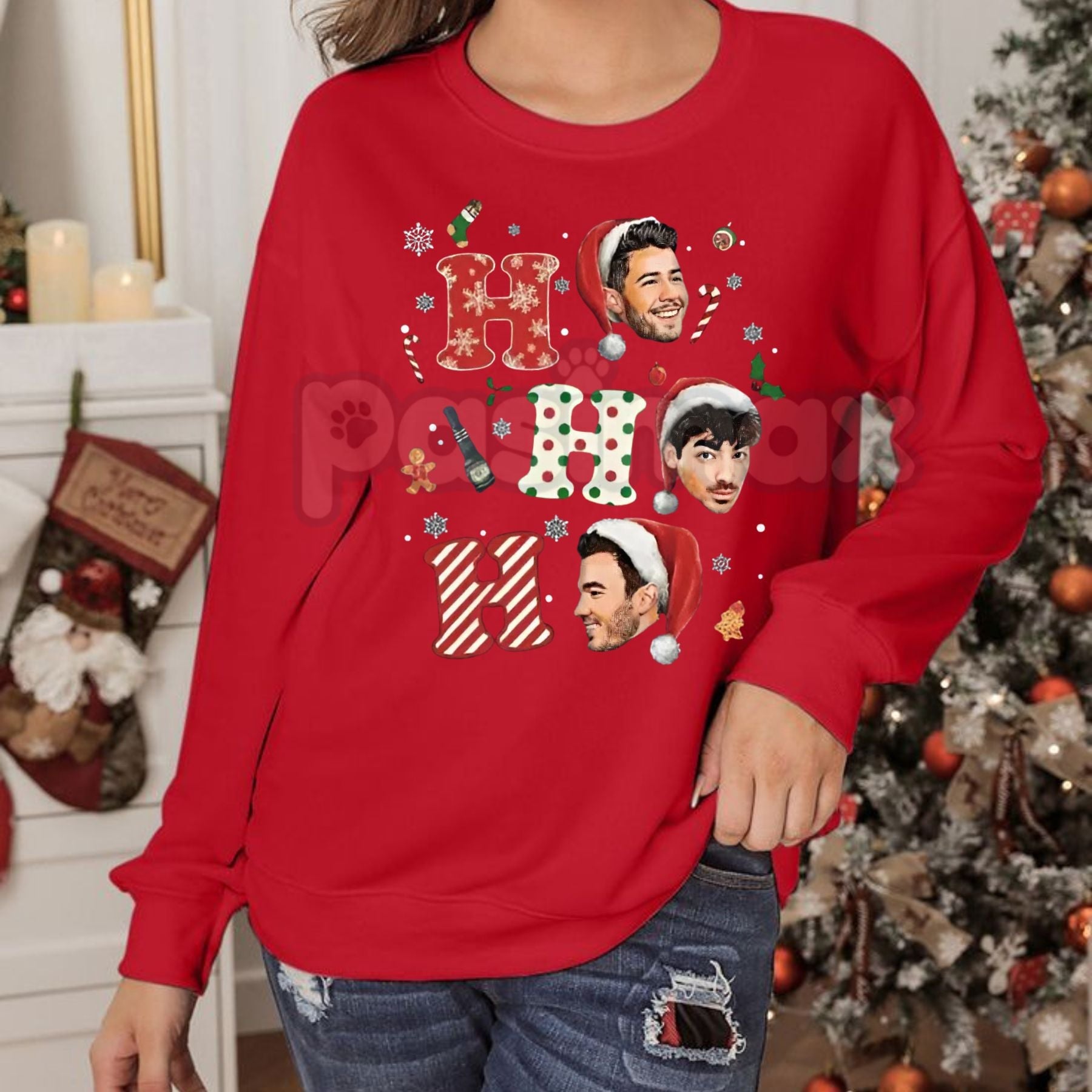 Pasimax Vintage Jonas Bros Christmas Sweatshirt | 20th Anniversary Tour Shirt | Nostalgic Y2K Holiday Jumper | Jonas Brothers