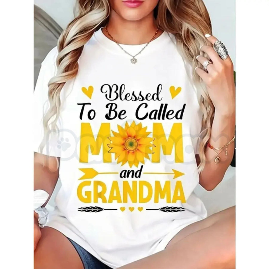 "Blessed To Be Called Mom And Grandma" T-Shirt – Cool Mother's Day Graphic Tee, Remastered Heavy Cotton Matriarch Top, Soft Lived-In Heavyweight Family Legacy Shirt, Made in USA
