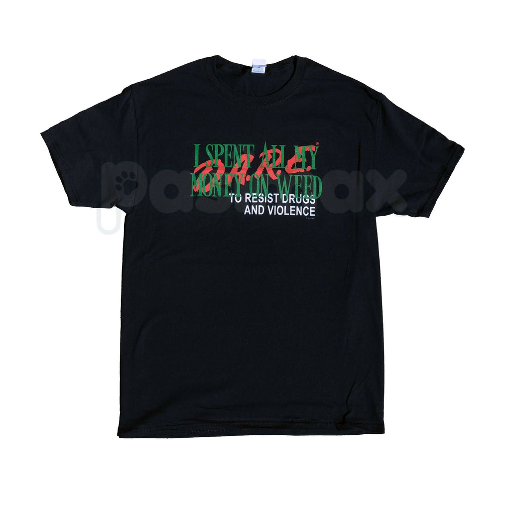 "I Spent All My Money On Weed" Funny T-Shirt – Retro Stoner Graphic Tee, Premium 100% Cotton Cannabis Humor Top, Soft Lived-In Heavyweight 420 Lifestyle Shirt, Made in USA