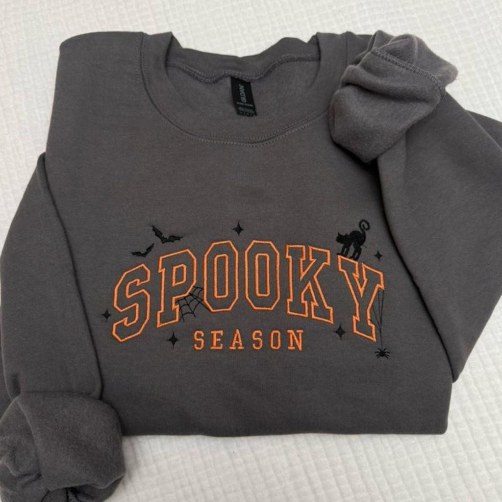 Pasimax Spooky Season Halloween Cat Bats Spiderweb Embroidered Spooky Season — lifestyle context