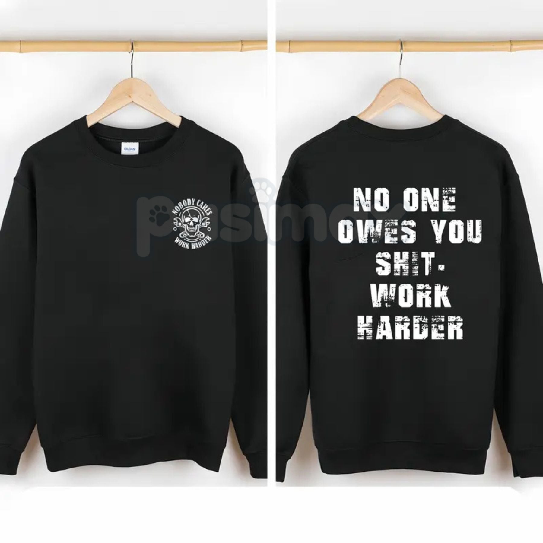 Work Harder Skull Shirt – Gritty Relentless Grinder Hoodie & Streetwear Men's Father's Day Sweatshirt