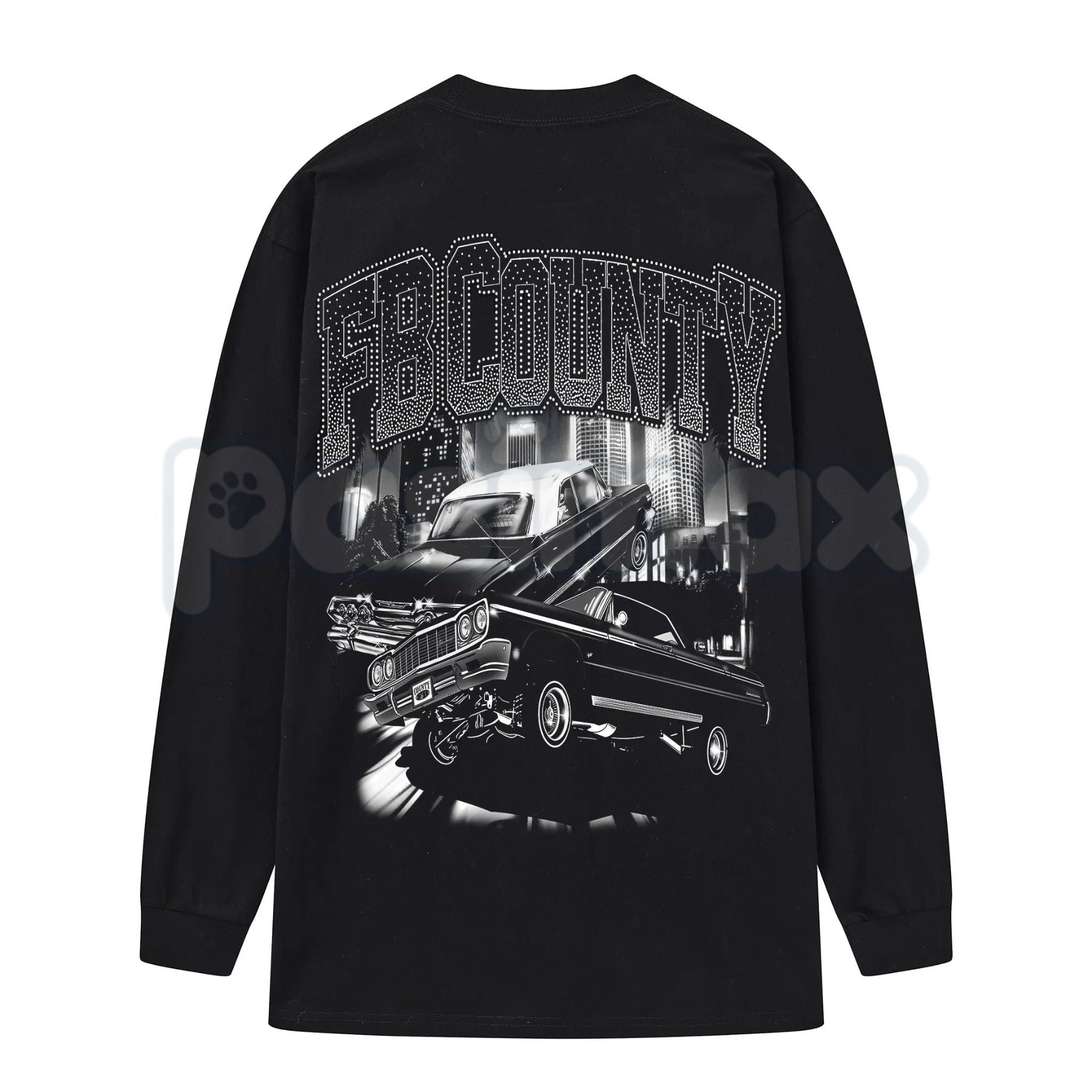 FB County Graphic Long Sleeve Tee – Authentic West Coast Streetwear, Premium Gildan 5400 Heavy Cotton Long Sleeve