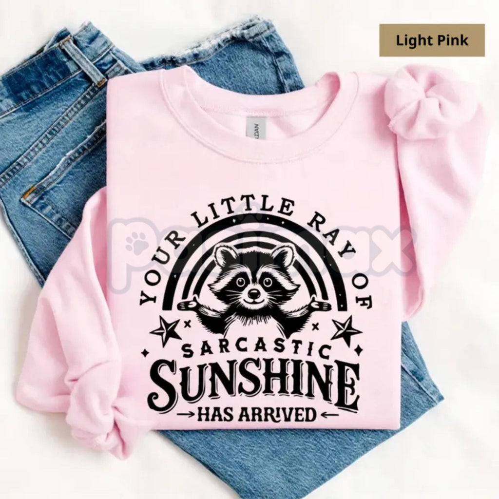 Pasimax Your Little Ray Of Sarcastic Sunshine Sweatshirt | Funny Sassy Quote Crewneck | Retro Sun Graphic Pullover | Witty Sa
