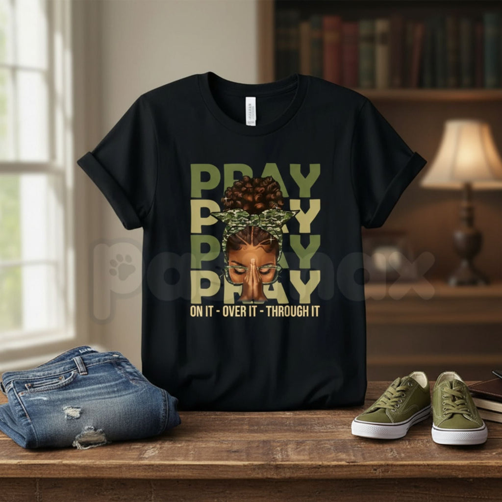 "Fortify Your Faith" Black Woman Afro Christian T-Shirt – Inspirational Melanin Faith Graphic Tee, Premium 100% Cotton Religious Empowerment Top, Soft Lived-In Heavyweight Blessed Queen Shirt, Made in USA