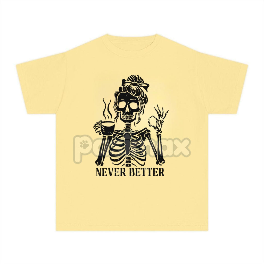 Pasimax Comfort Colors® 'Never Better' Skeleton Shirt — lifestyle context