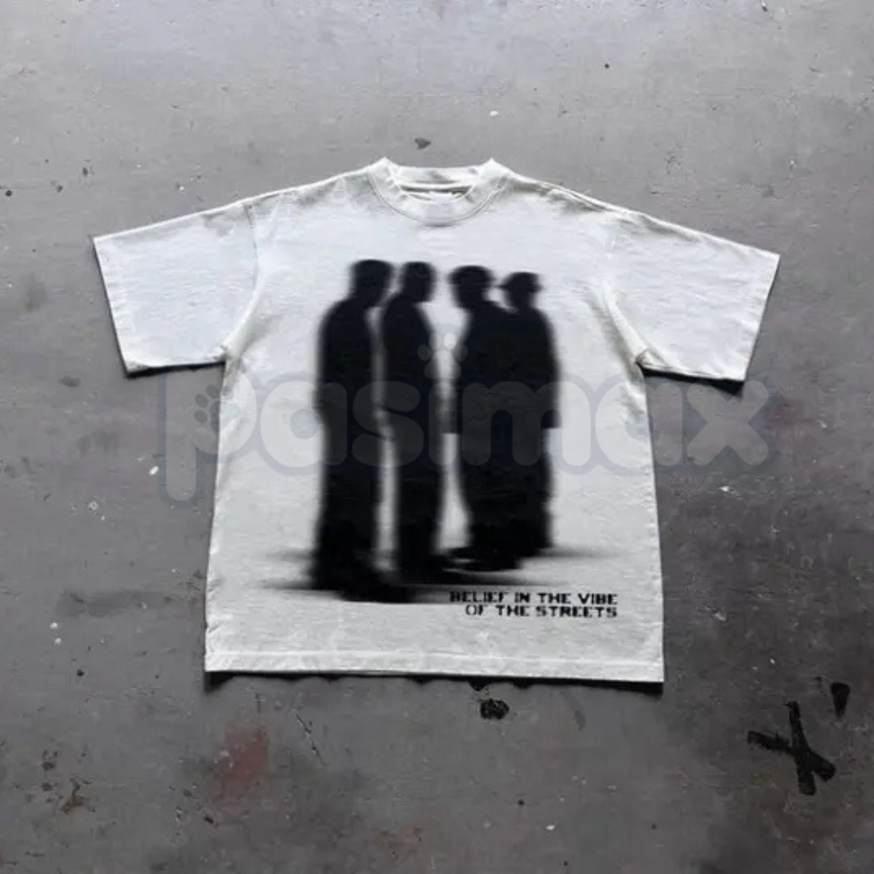 "Virtual Shadow" Street Atmosphere Graphic T-Shirt – Urban Shadow Character Streetwear Tee, Premium 100% Cotton High-Concept Cyber Top, Soft Lived-In Heavyweight Noir Aesthetic Shirt, Made in USA