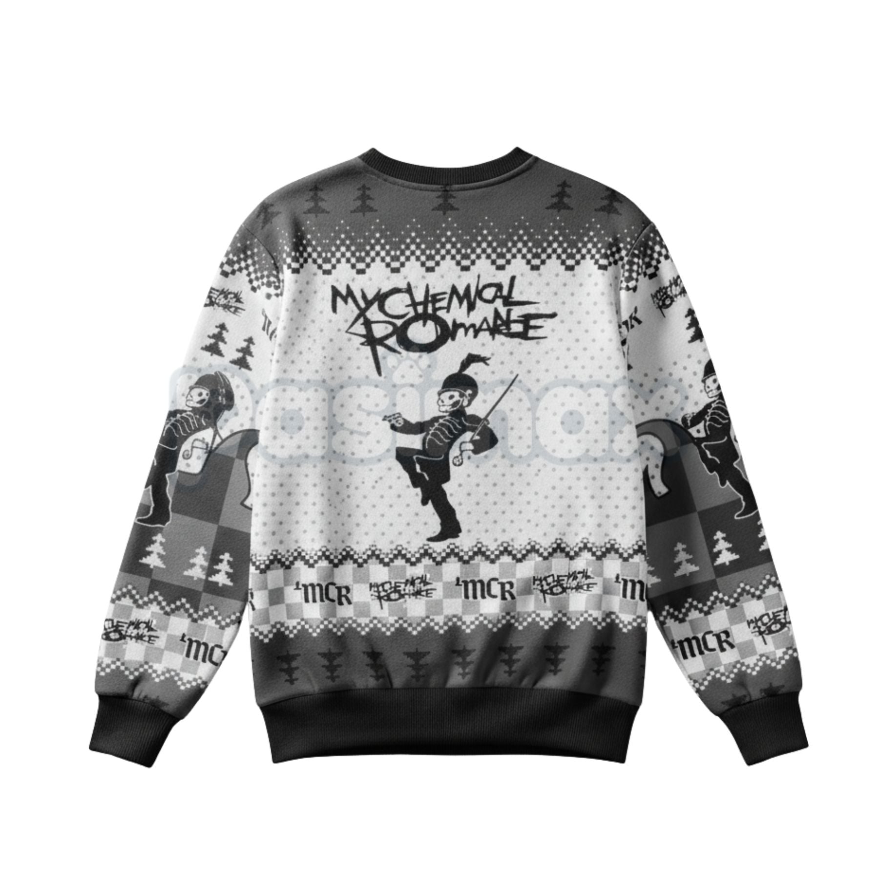 Pasimax MCR The Black Parade Ugly Christmas Sweater | Emo Rock Band Xmas Crewneck | My Chemical Romance Fan Gift — lifestyle 