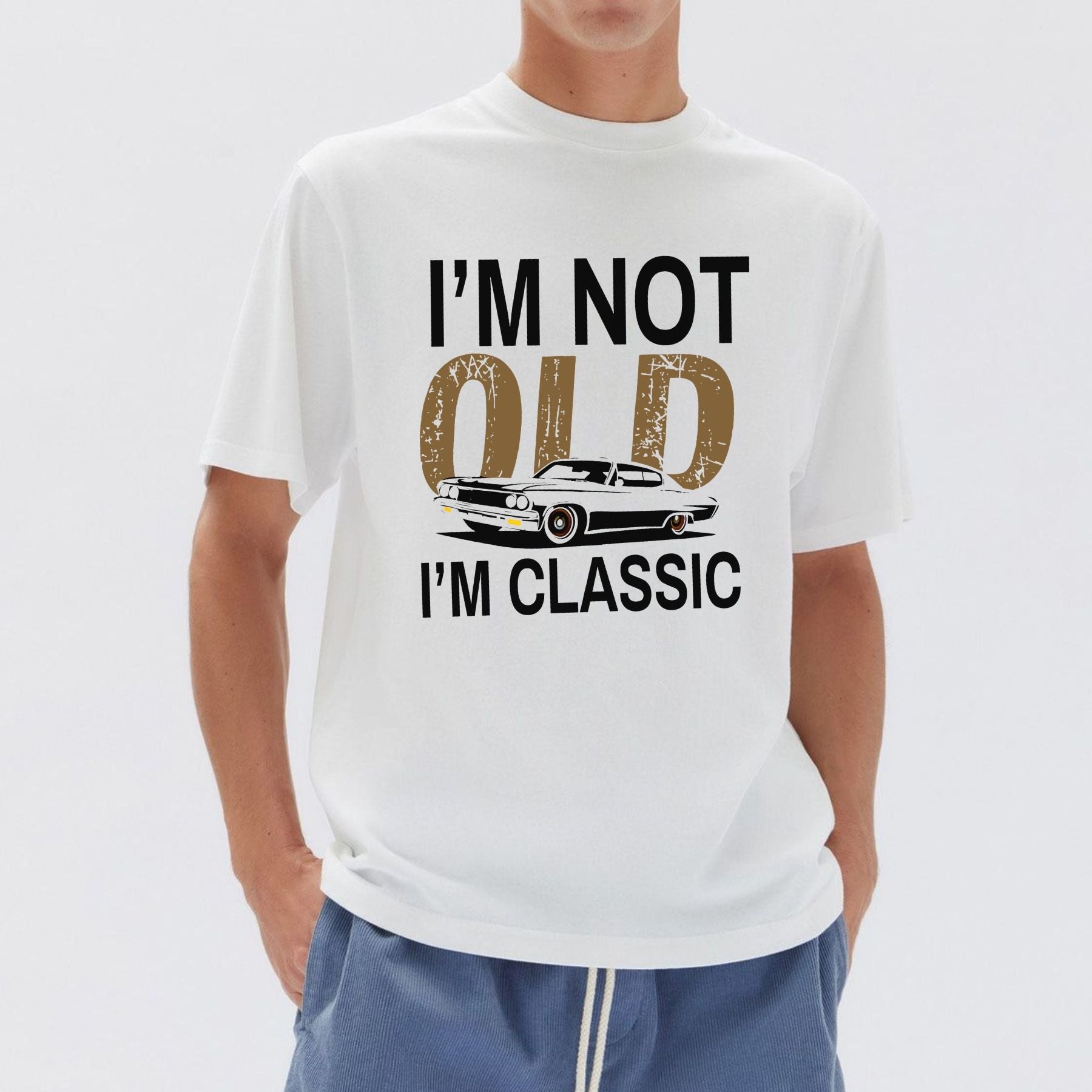 Pasimax "I’m Not Old I’m Classic" Vintage Car T-Shirt — lifestyle context
