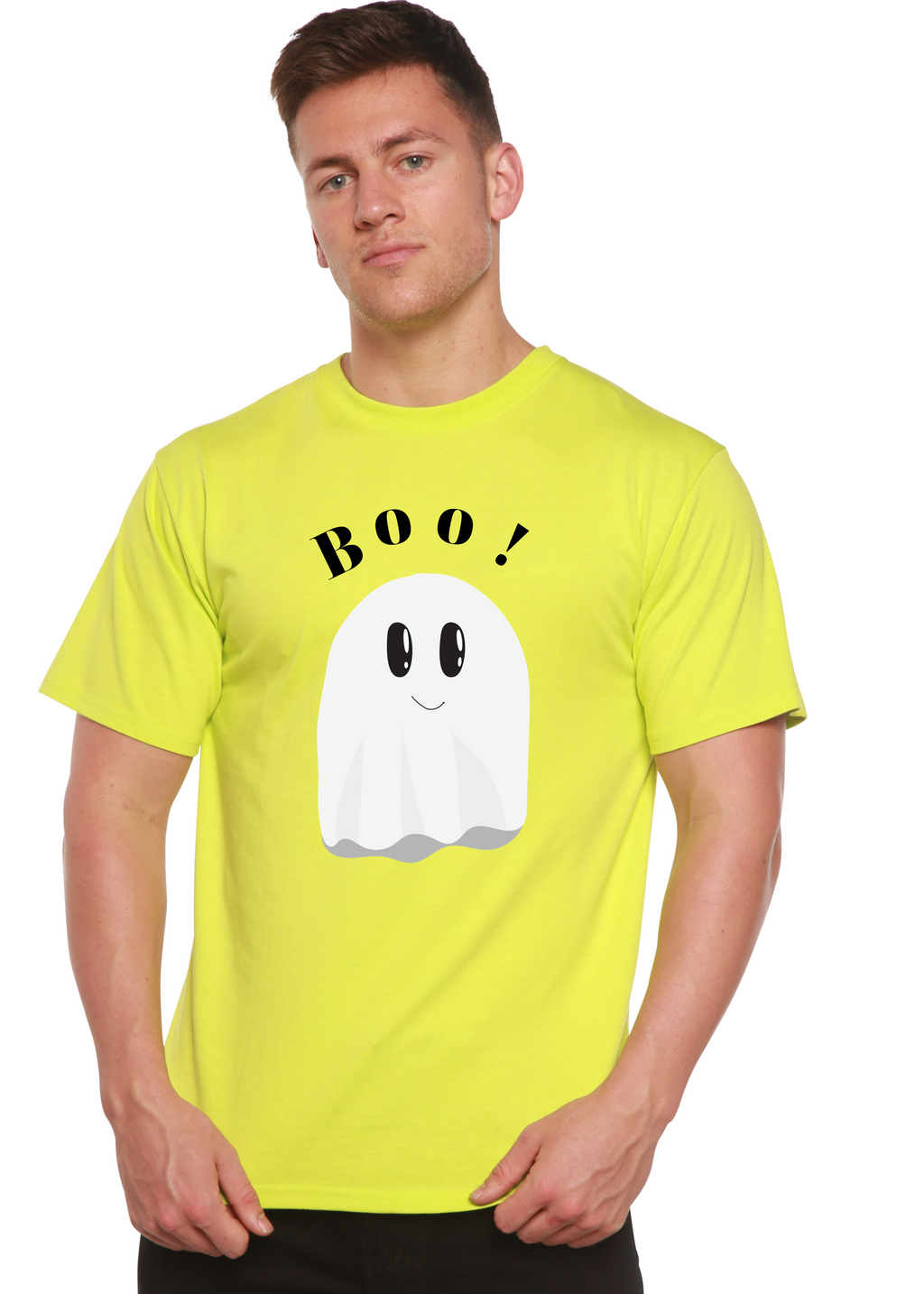 Spun Bamboo Boo Men's Bamboo Viscose/Organic Cotton Short Sleeve Graphic T-Shirt — side view