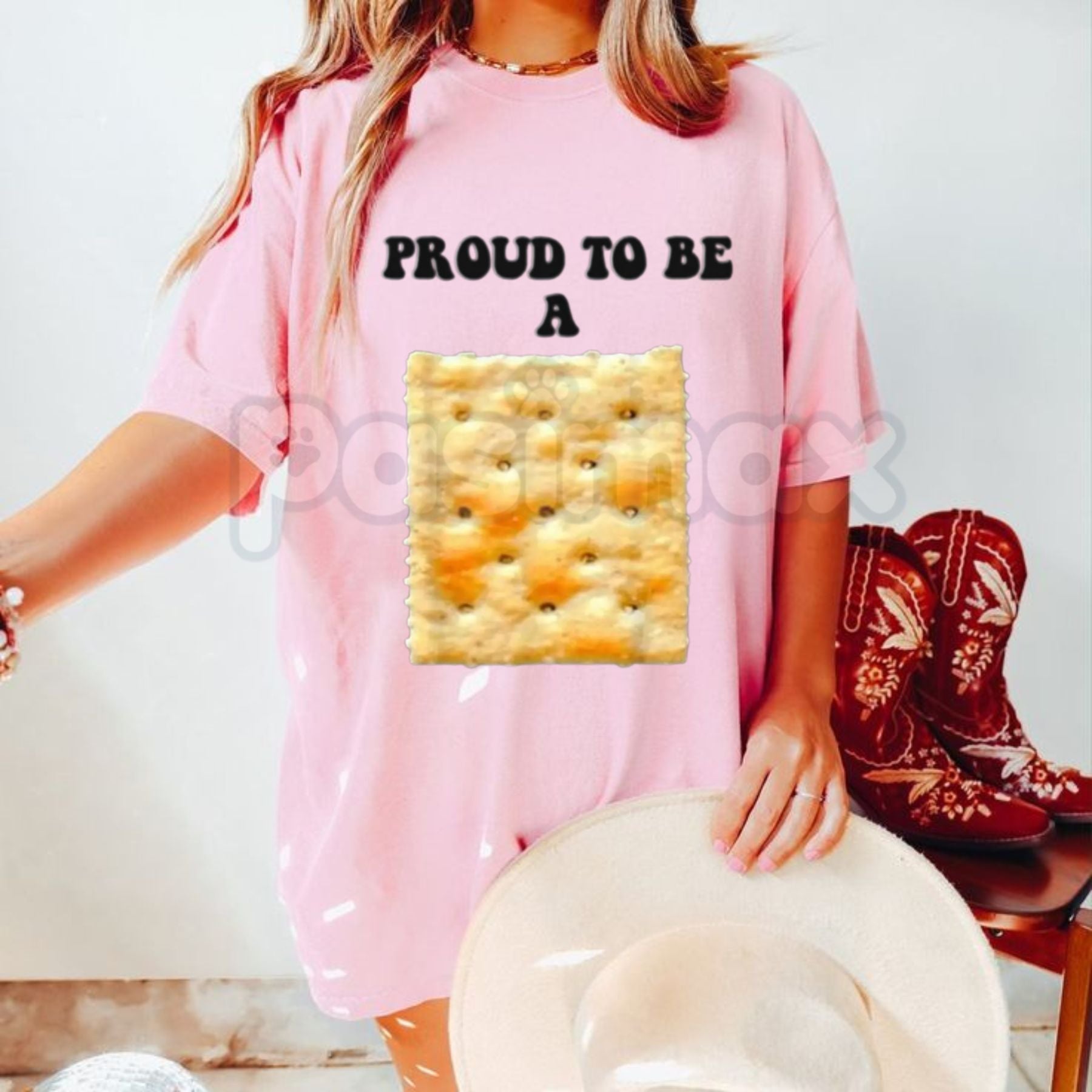 Pasimax "Proud to Be a Cracker" Funny Holiday T-Shirt - Humorous Christmas Party Costume Tee, Premium 100% Cotton Sarcastic P