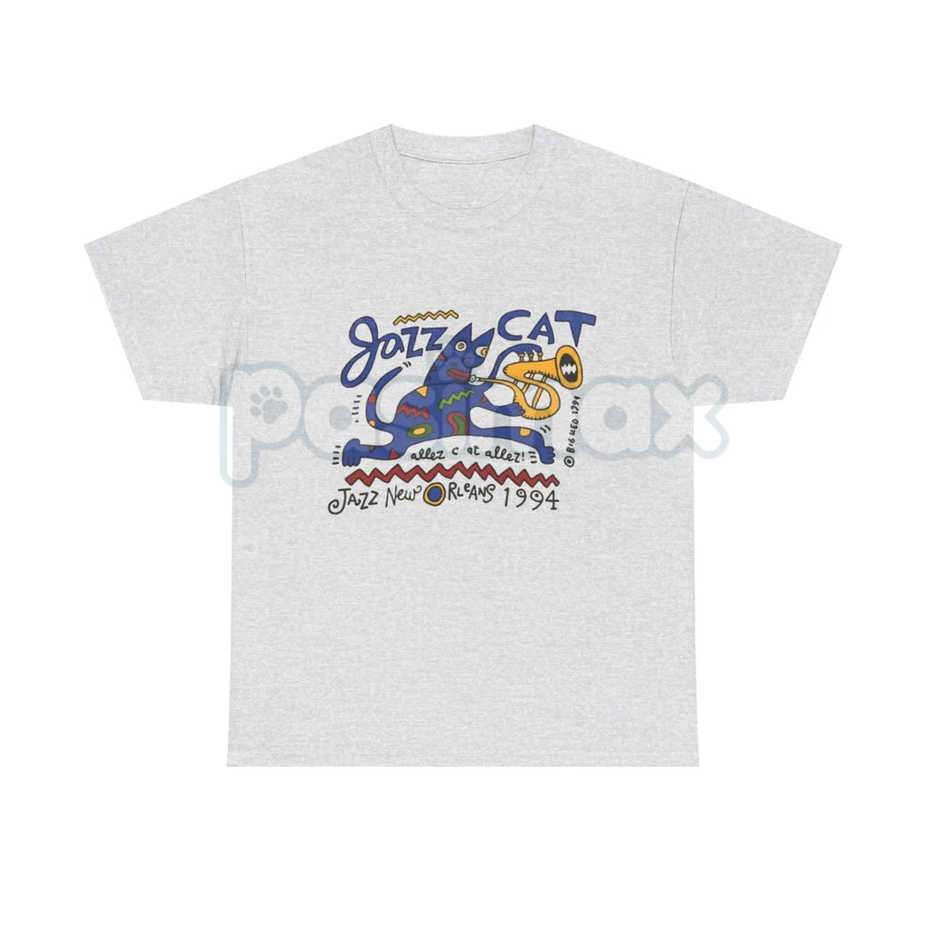 Pasimax Vintage Jazz Cat "Midnight Session" T-Shirt - Retro Saxophone Cat Graphic Tee, Blue Note Style Jazz Apparel, Mid-Cent