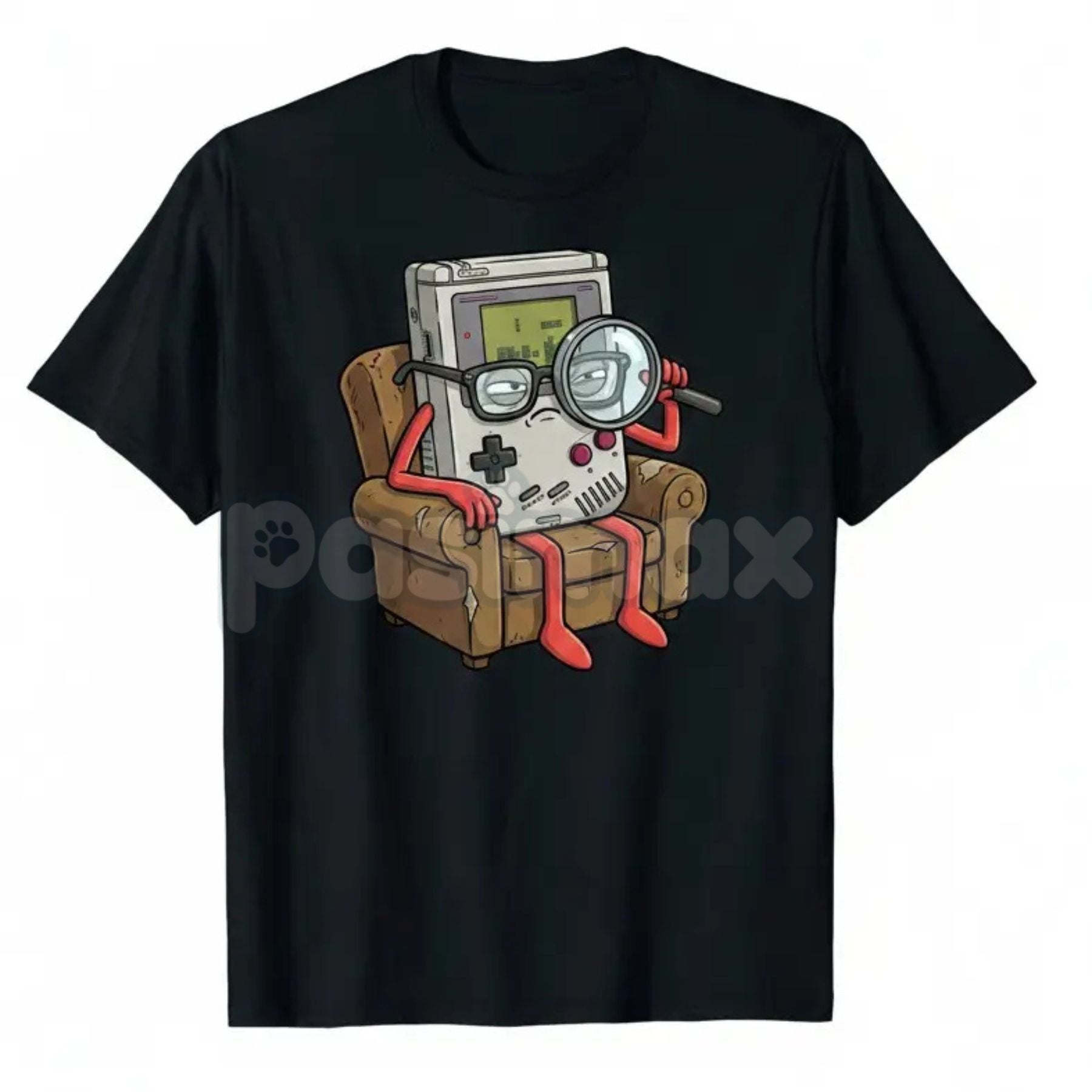 Pasimax Cool Old Game Boy Detective Shirt - Retro Gaming Console Funny Cotton Graphic Tee, 8-Bit Detective Humor Apparel, Nos