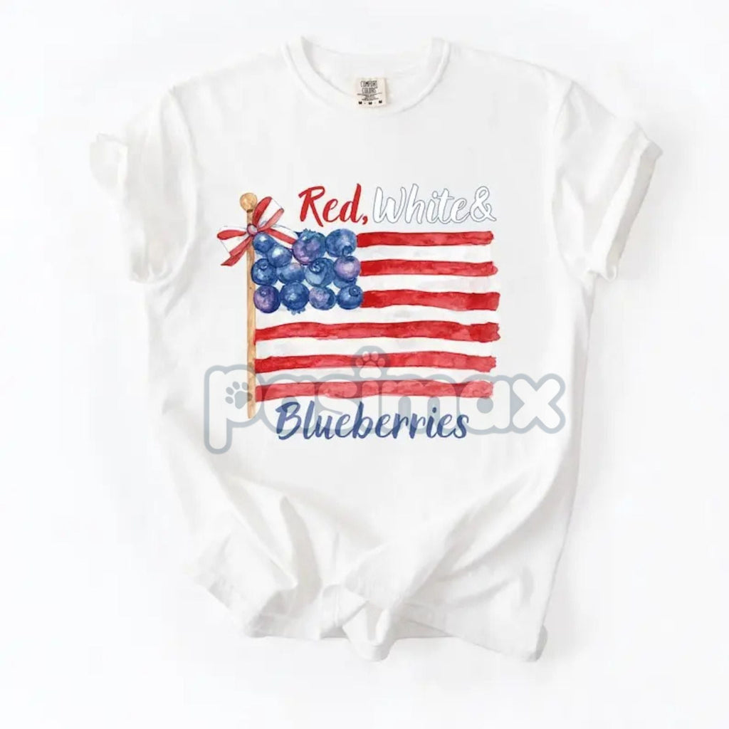 Pasimax 'Red, White and Blueberries' Comfort Colors T-Shirt — lifestyle context
