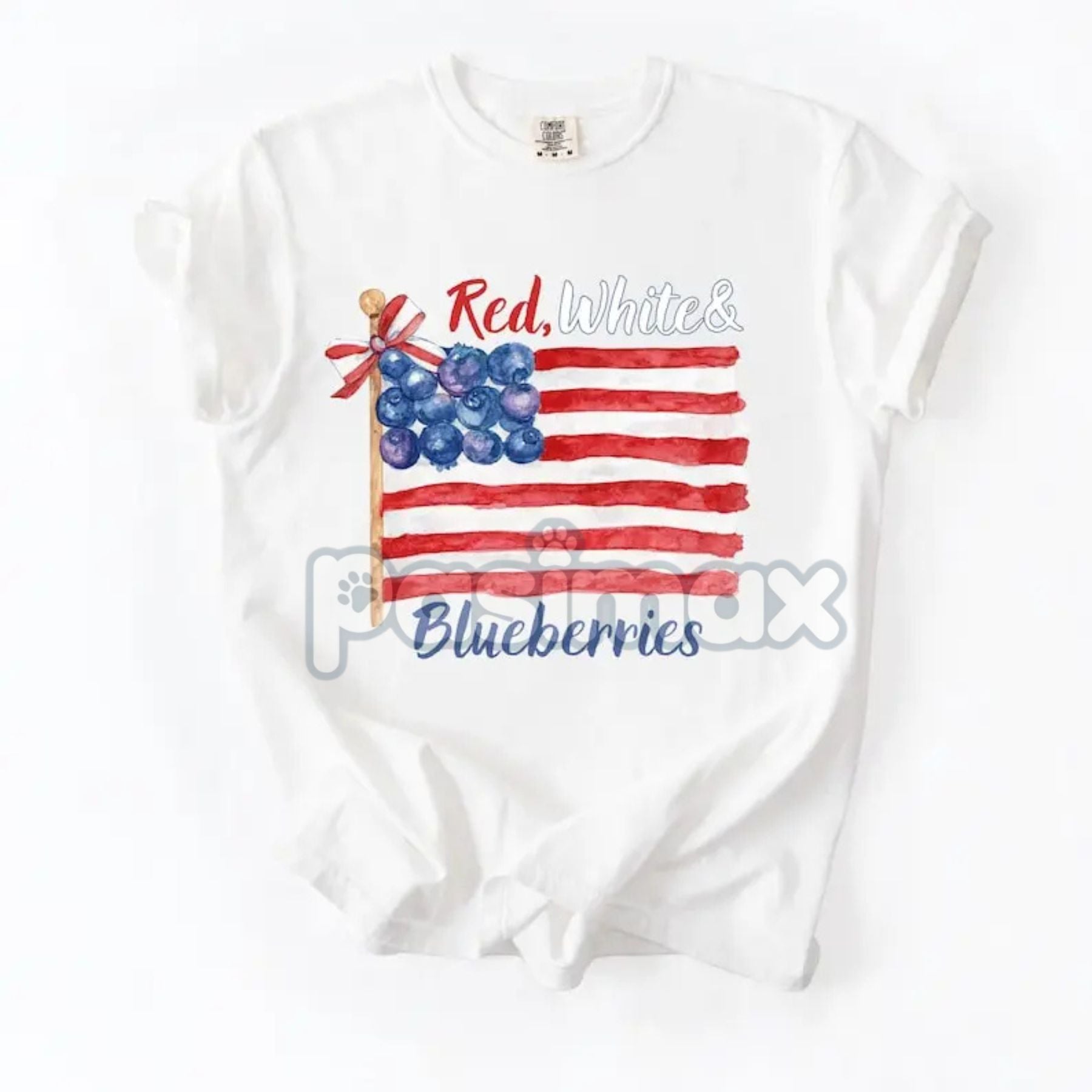 Pasimax 'Red, White and Blueberries' Comfort Colors T-Shirt — lifestyle context