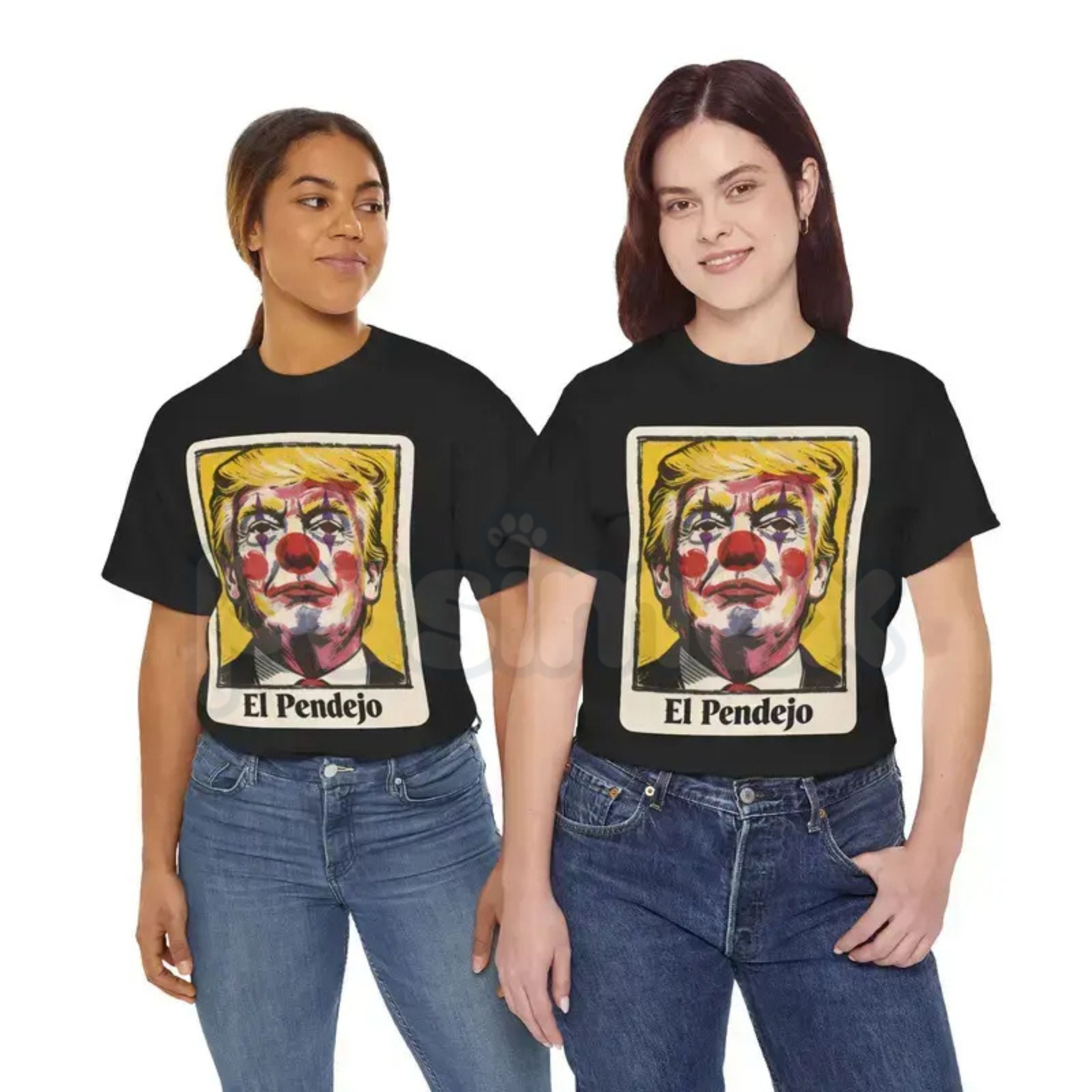 "El Pendejo" Viral Political T-Shirt – Satirical Clown Portrait Graphic Tee, Premium 100% Cotton Mockery Statement Top, Soft Lived-In Heavyweight Protest Culture Shirt, Made in USA