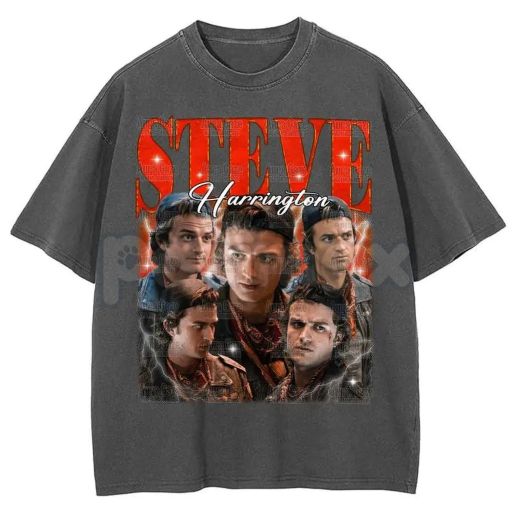 Pasimax Steve Harrington Unisex Washed T-Shirt – Vintage Hawkins "Babysitter" Graphic Tee, Retro Oversized Streetwear — lifes