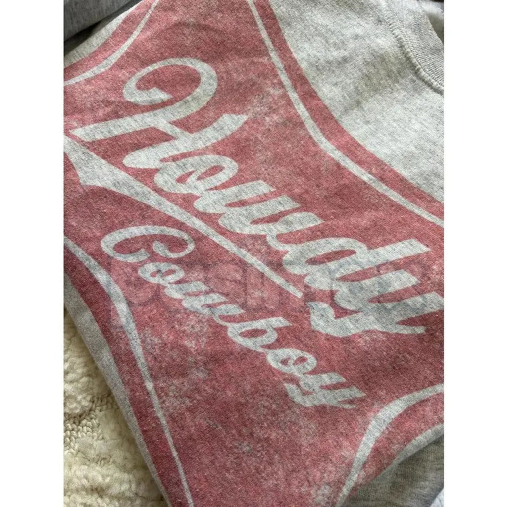 Pasimax Howdy Cowboy Crewneck Sweatshirt | Western Graphic Jumper | Yeehaw Retro Rustic Shirt | Cowgirl Aesthetic Country Gif