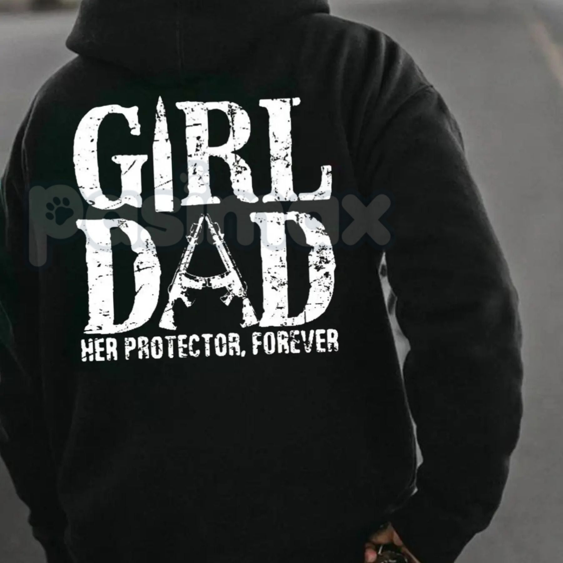 Pasimax Girl Dad - Her Protector, Forever Hoodie – Fatherhood Statement Pullover, Unique Dad Gift & Family Apparel, Unisex — 