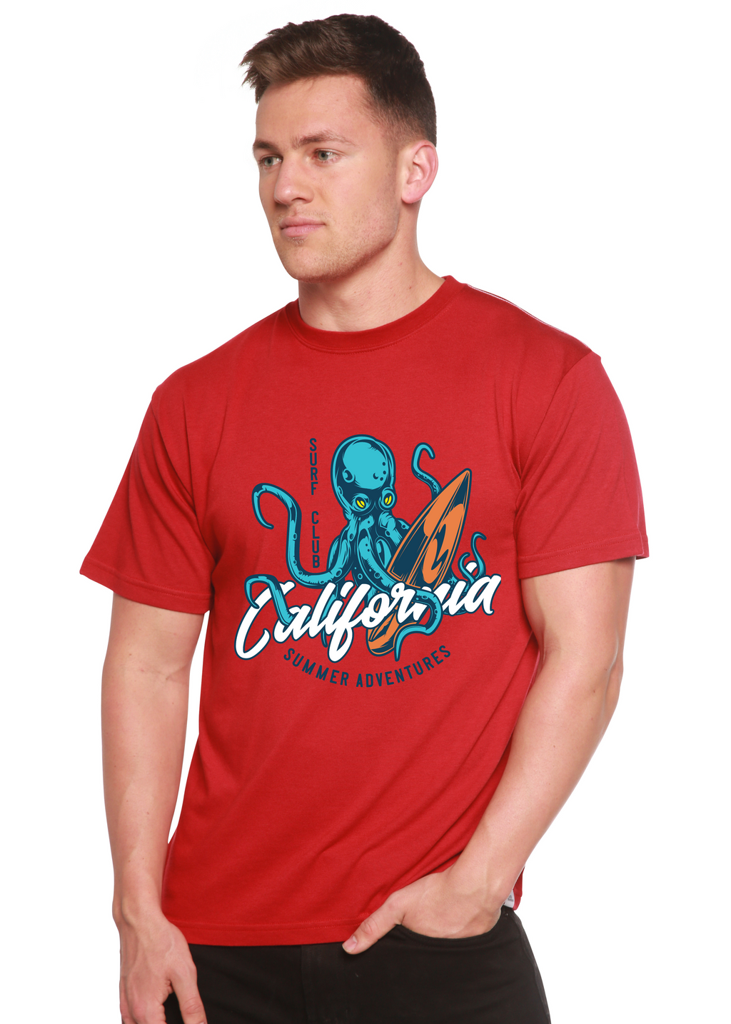 Spun Bamboo California Summer Adventures Men's Bamboo Viscose/Organic Cotton Short Sleeve Graphic T-Shirt — alternative angle