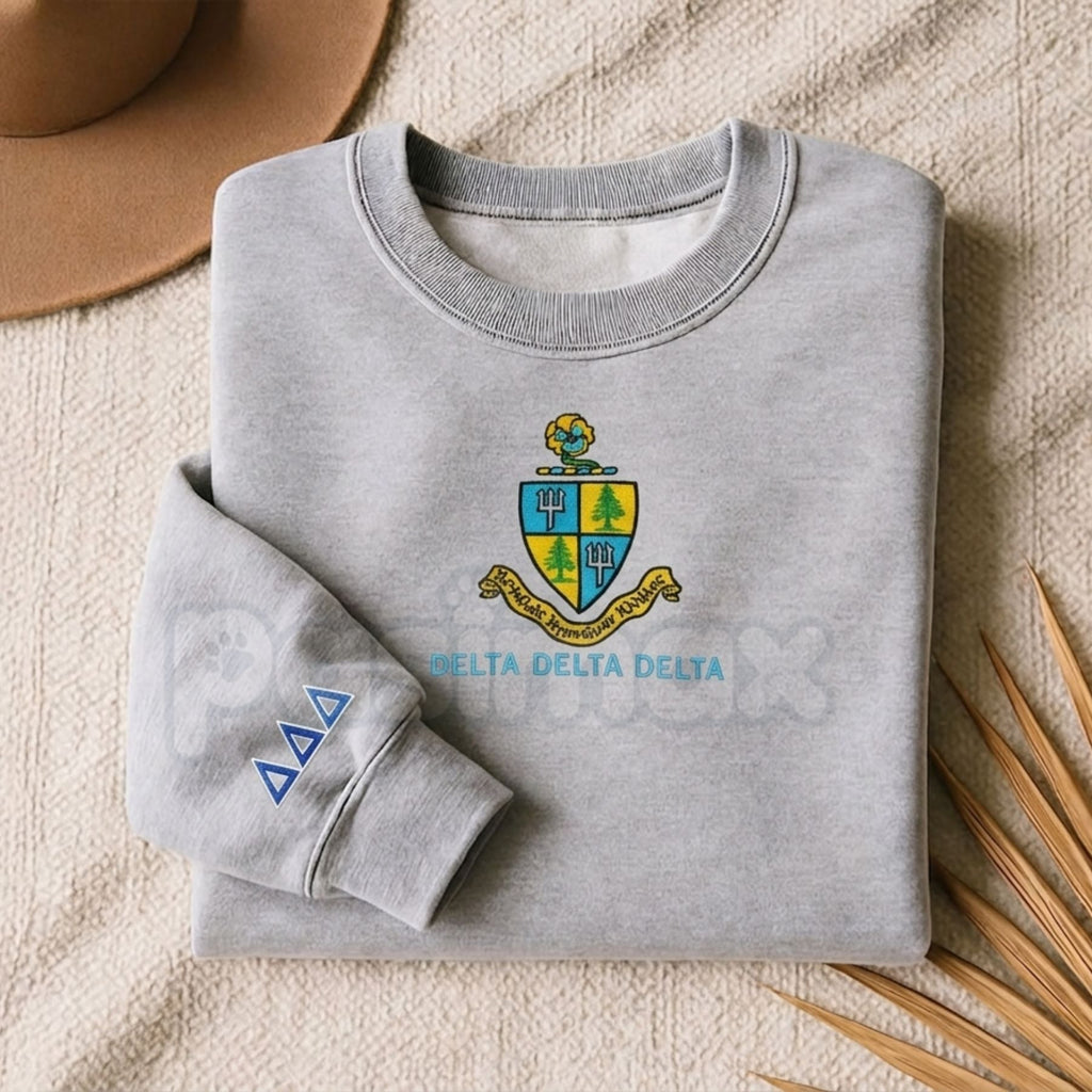 Pasimax Custom Embroidered Sorority Sweatshirt – Classic Greek Letter Crewneck — back view