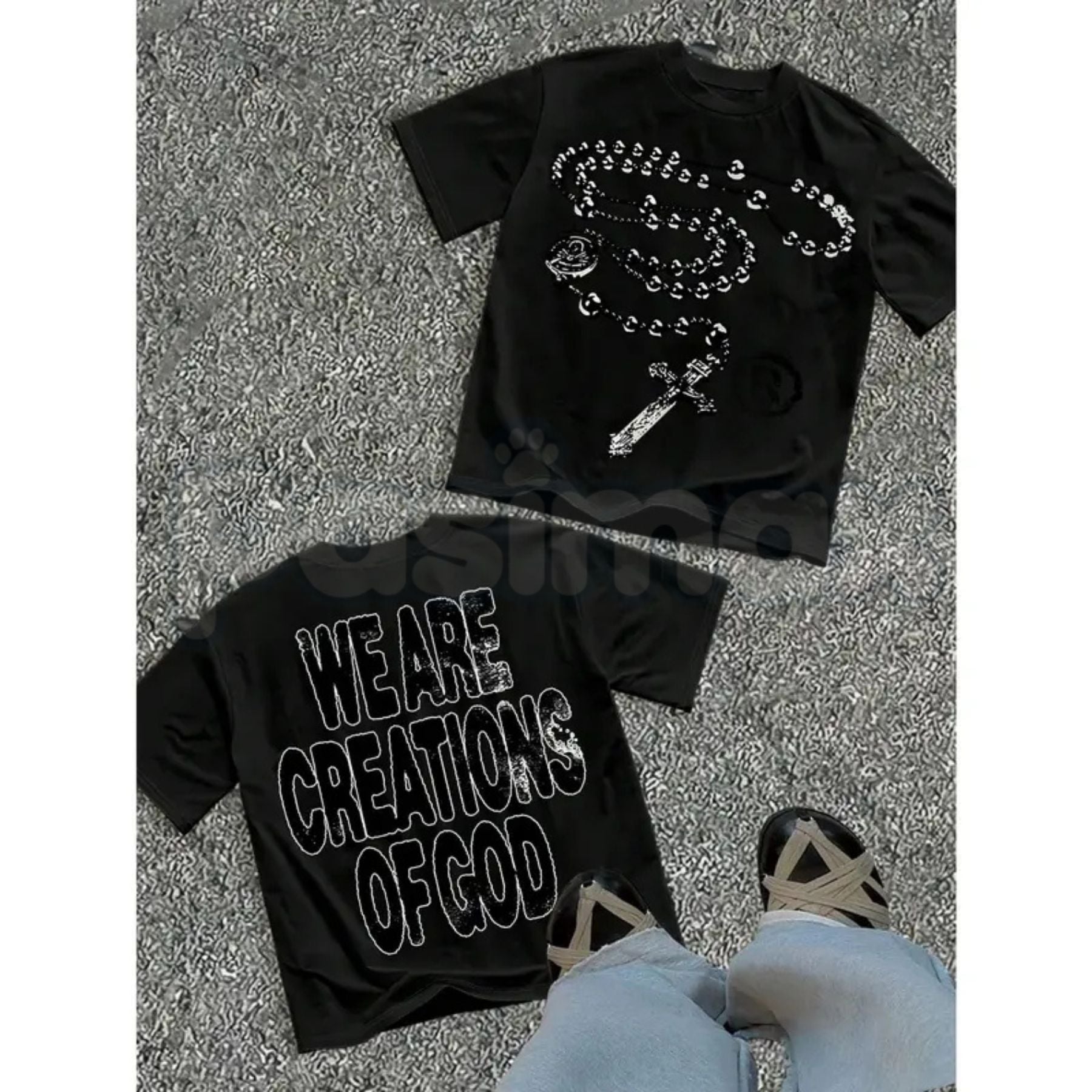 "We Are Creations Of God" Religious T-Shirt – Modern Streetwear Christian Graphic Tee, Premium 100% Cotton Faith-Based Top, Soft Lived-In Heavyweight Worship Style Shirt, Made in USA