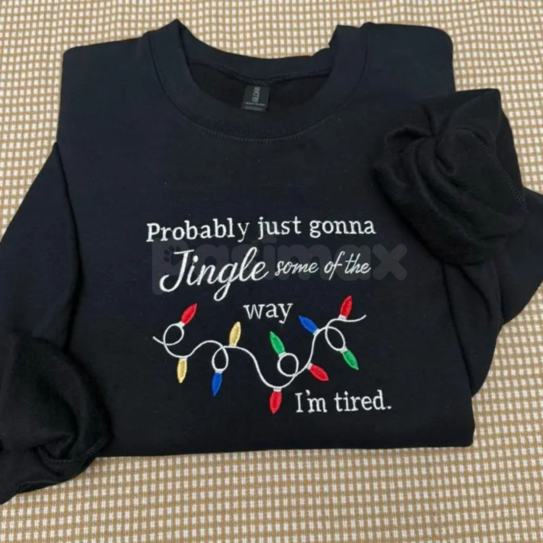 Pasimax Funny Christmas Embroidered Sweatshirt – Holiday Humor Crewneck — lifestyle context