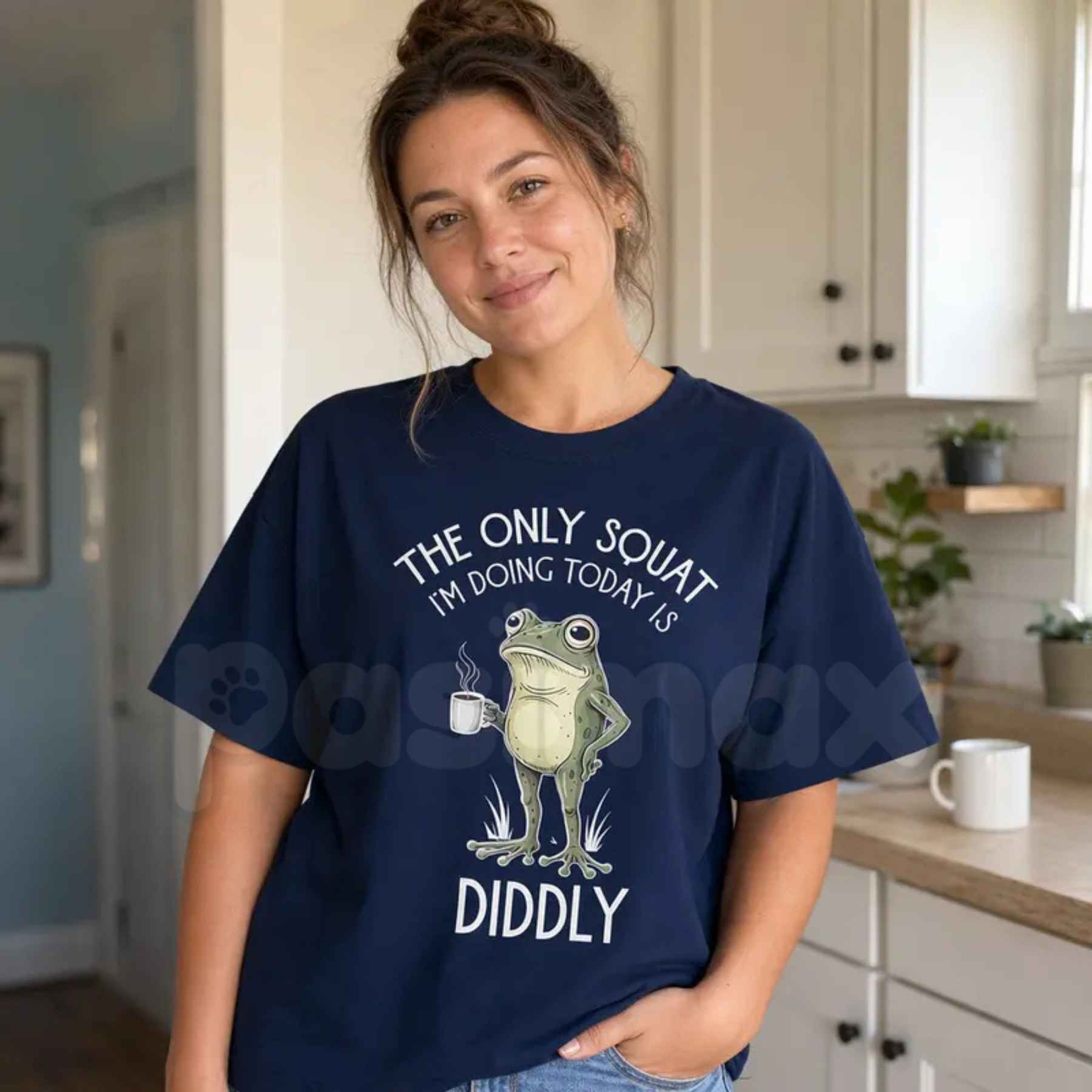 Funny Frog Graphic Tee Women Sarcastic Diddly Squat – Funny Frog Shirt, Cute Cottagecore Sarcastic Humor Unisex T-Shirt