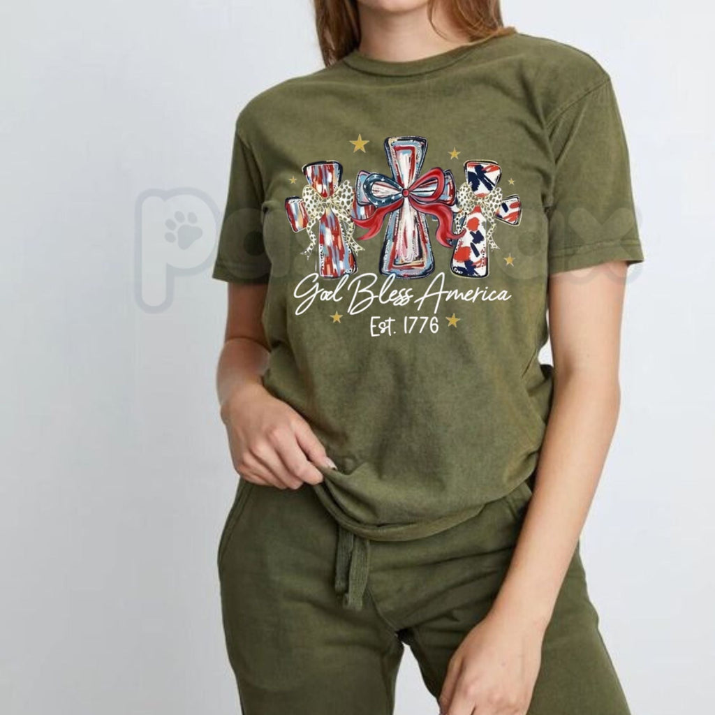 God Bless America 250th Anniversary T-Shirt – USA 250th Birthday Commemorative Tee, Premium 100% Cotton 4th of July Graphic Top, Soft Lived-In Heavyweight Memorial Day Gift Shirt, Made in USA