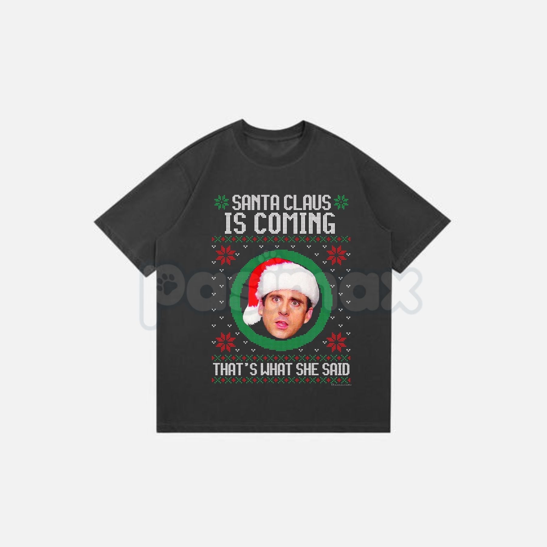 Pasimax The Office Christmas Vintage T-Shirt - Michael Scott Santa Claus Meme Tee, Funny Holiday TV Show Gift, Unisex Dunder 
