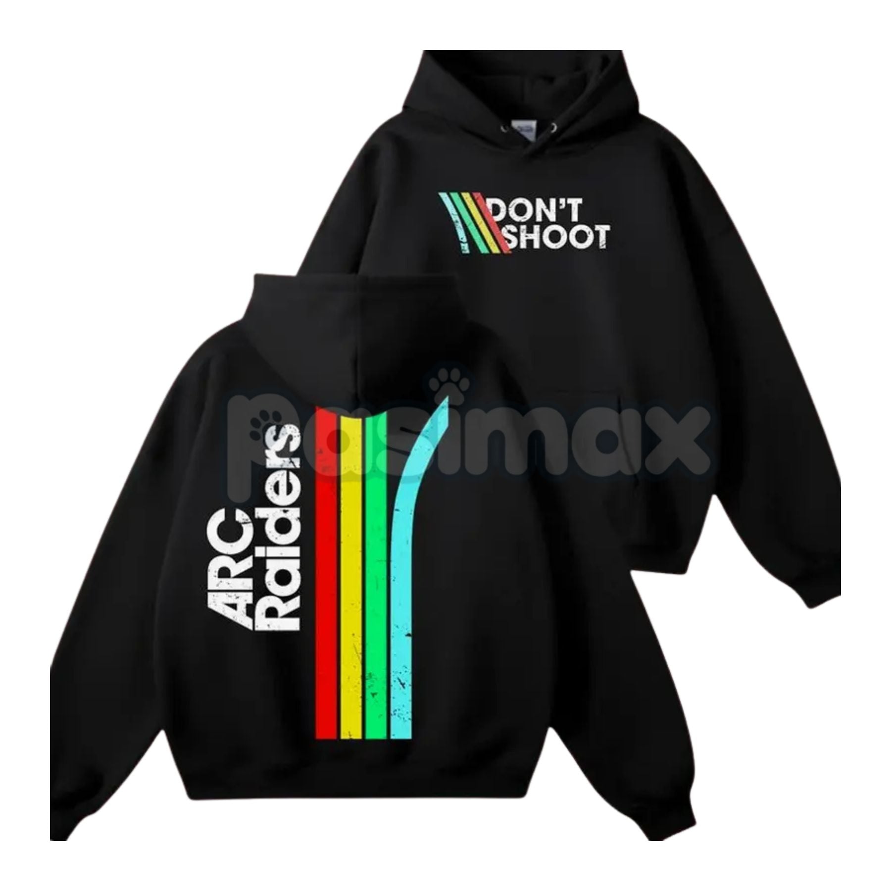 Pasimax Don’t Shoot ARC Gaming 2-Side Hoodie – First Responder Roleplay Statement Pullover, Unique Gaming Apparel, Unisex — l