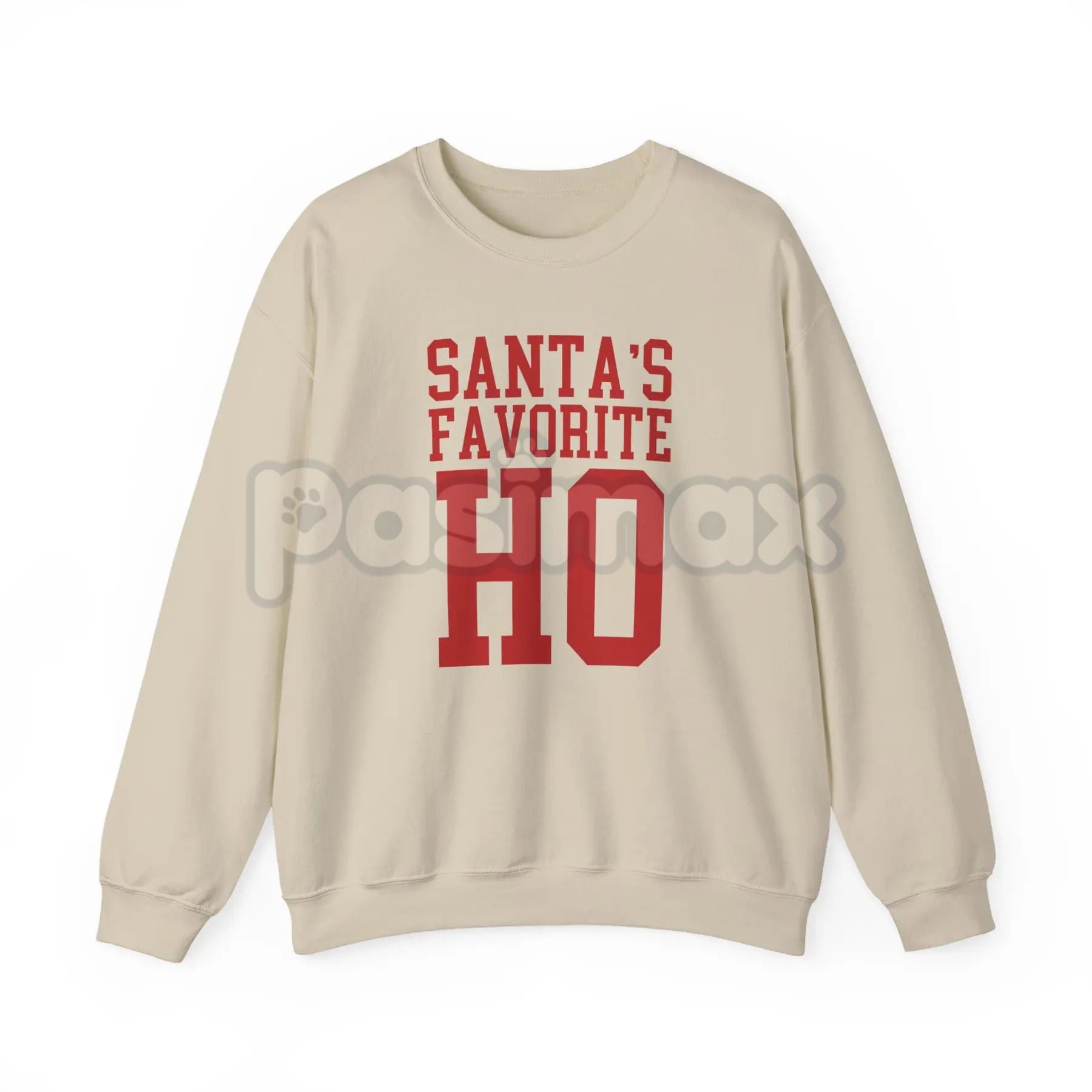 Pasimax Santa’s Favorite Ho Cozy Christmas Crewneck | Funny Viral Holiday Sweatshirt for Women | Adult Humor Xmas Jumper — li