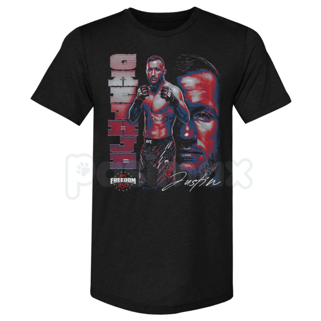 Justin Gaethje UFC Freedom 250 T-Shirt – MMA Fighter Tribute Patriotic Graphic Tee