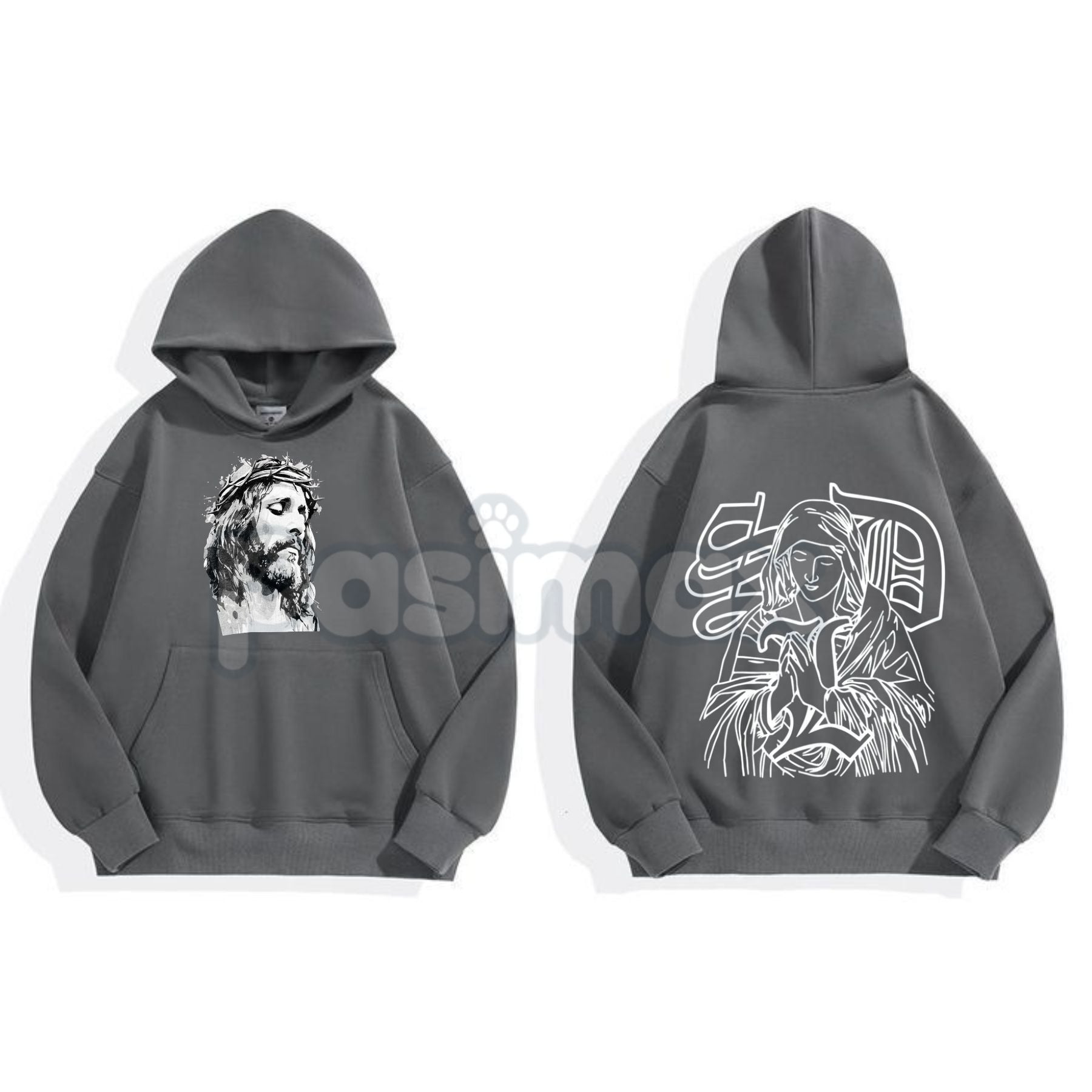Pasimax Jesus Hoodie – Faith-Based Christian Apparel, Religious Statement Pullover, Spiritual Worship Gear, Unisex — detail c