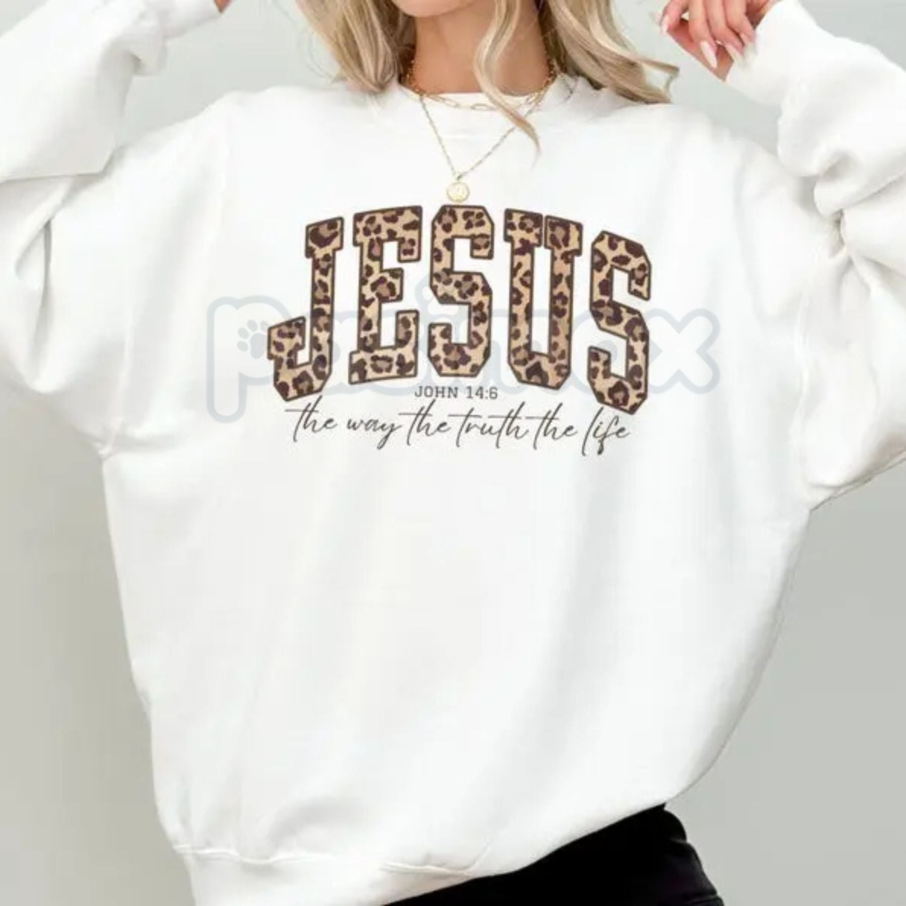 Pasimax Christian Jesus Sweatshirt – Walk by Faith Religious Crewneck — lifestyle context