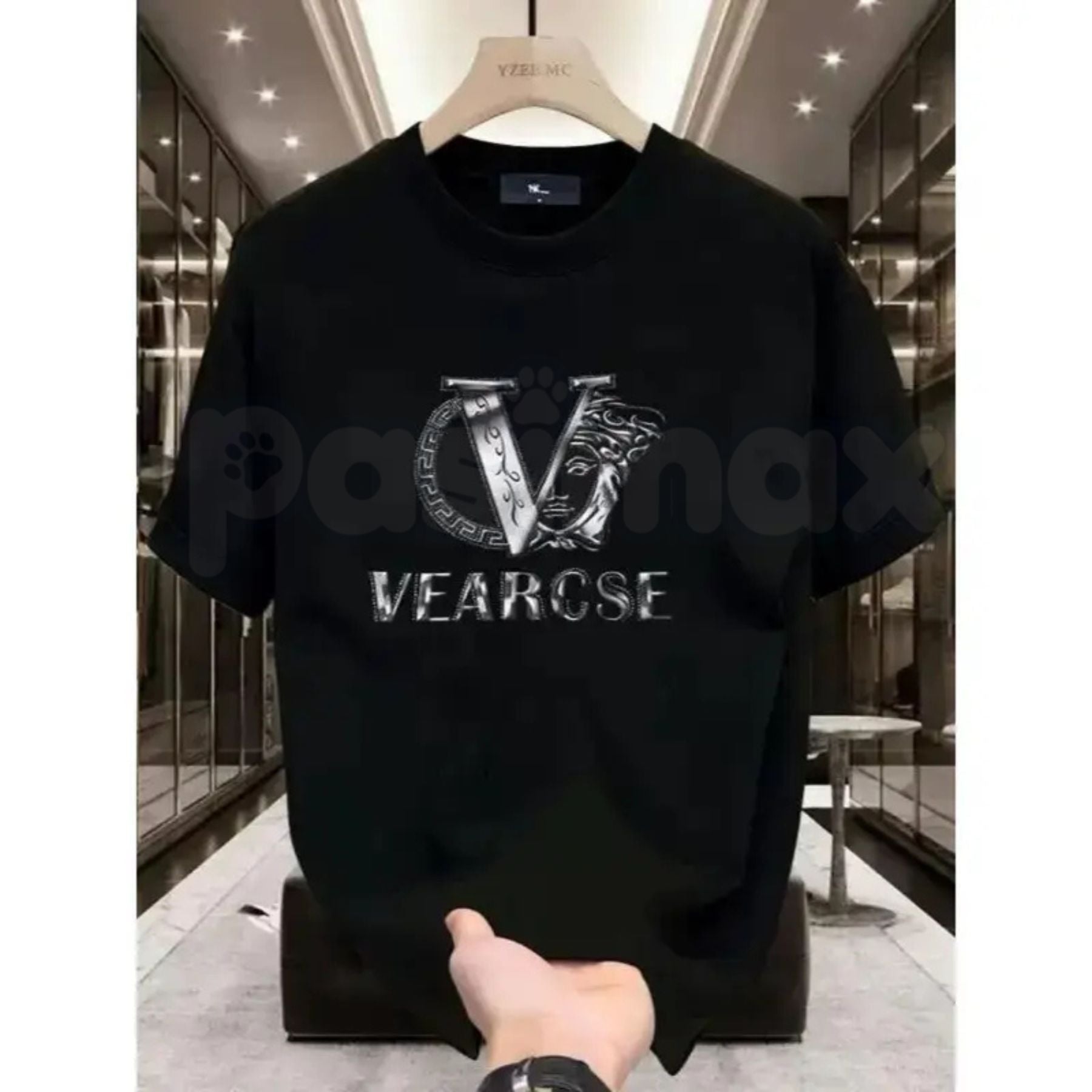 "Vearcse" Luxury Motif T-Shirt – Italian-Inspired Baroque Graphic Tee, Remastered Heavy Cotton Designer Style Top, Soft Lived-In Heavyweight Opulent Fashion Shirt, Made in USA