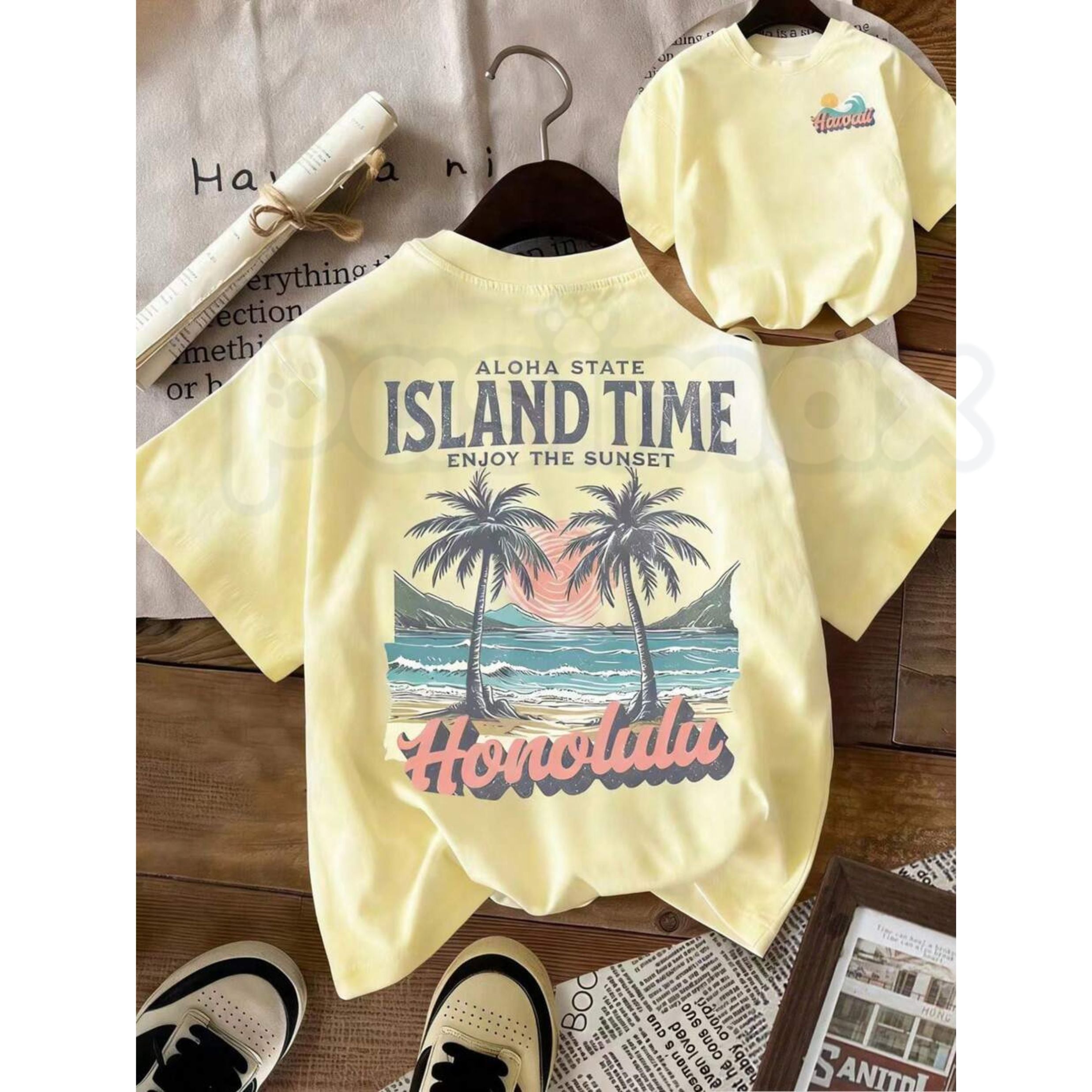 Hawaiian Island Vibes Comfort T-Shirt – Tropical Paradise Graphic Tee for Women, Premium 100% Cotton Aloha Spirit Top, Soft Lived-In Heavyweight Beach Life Shirt, Made in USA