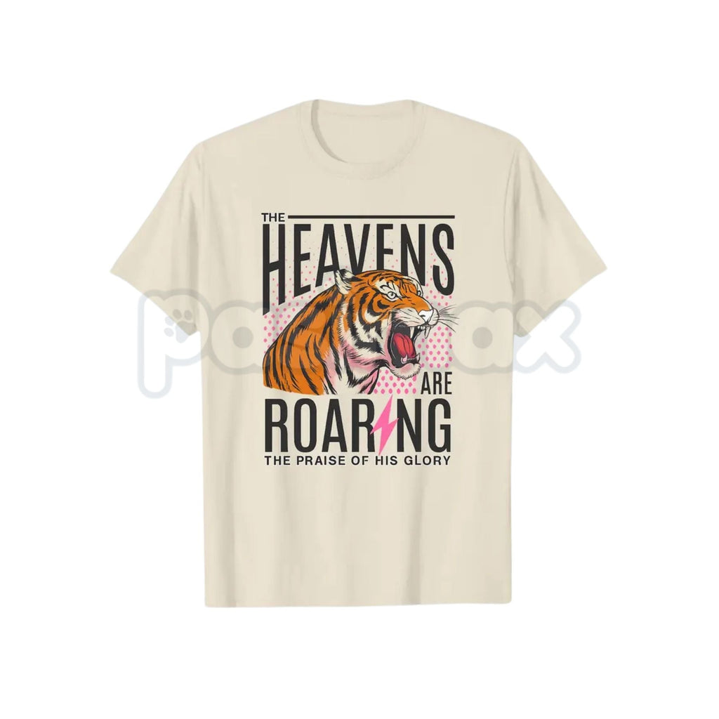 "The Heavens Are Roaring" Christian T-Shirt – Inspirational Bible Verse Graphic Tee, Premium 100% Cotton Worship Top, Soft Lived-In Heavyweight Believer Shirt, Made in USA