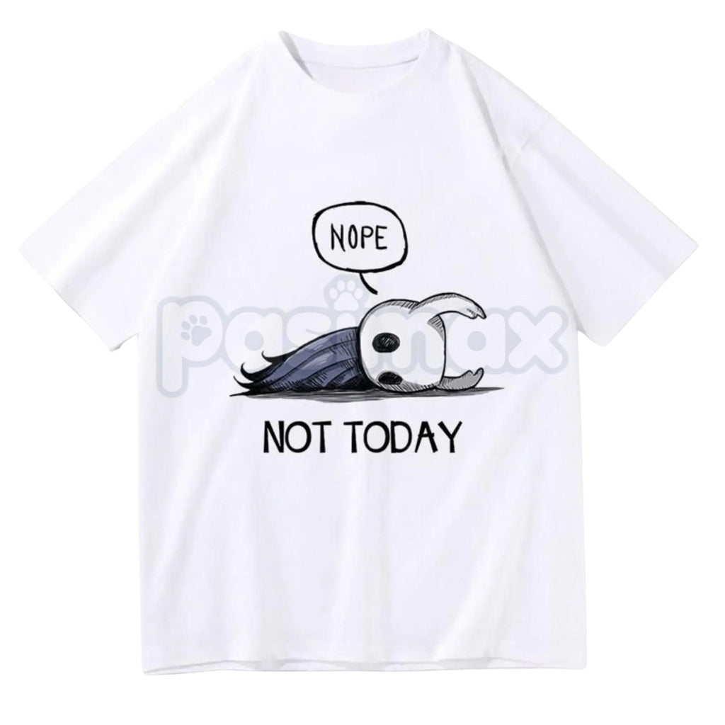Pasimax Hollow Knight "Nope Not Today" Bench Break T-Shirt - Ghost of Hallownest Sarcastic Graphic Tee, Premium 100% Cotton C