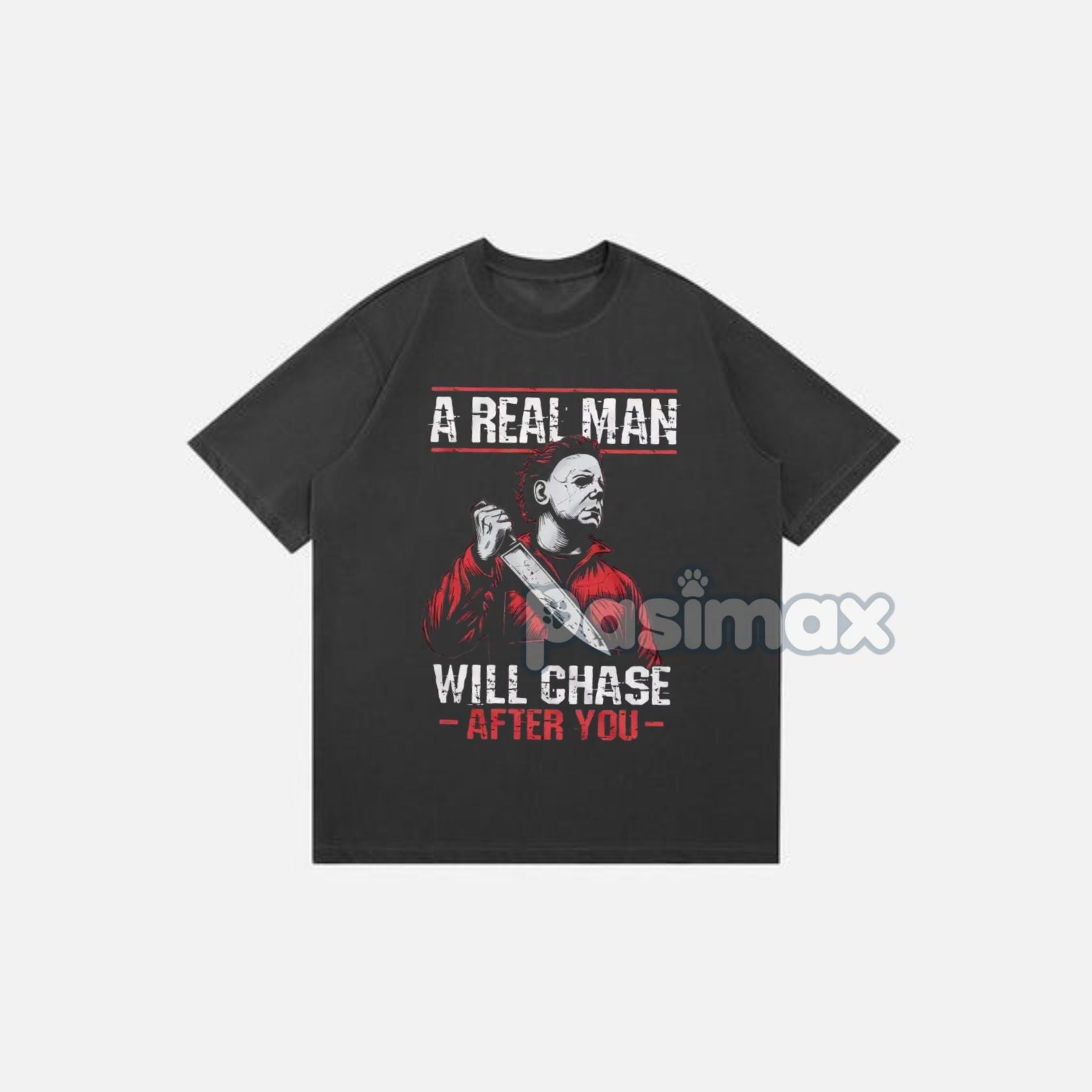 Pasimax Scary Halloween Horror Movie T-Shirt — side view