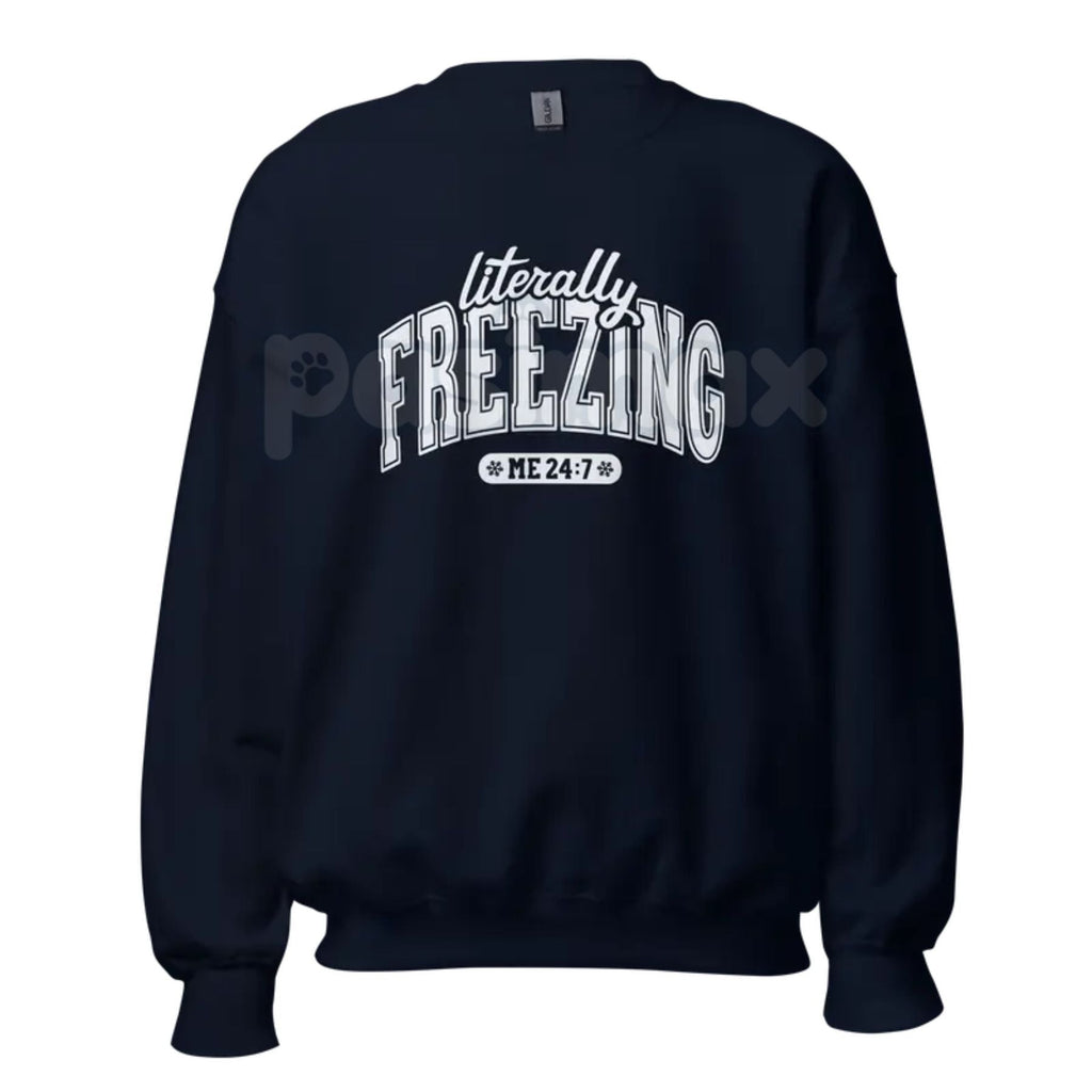Pasimax The Cold Truth: "Literally Freezing" Unisex Garment-Dyed Sweatshirt – Winter Cozy Wear — side view