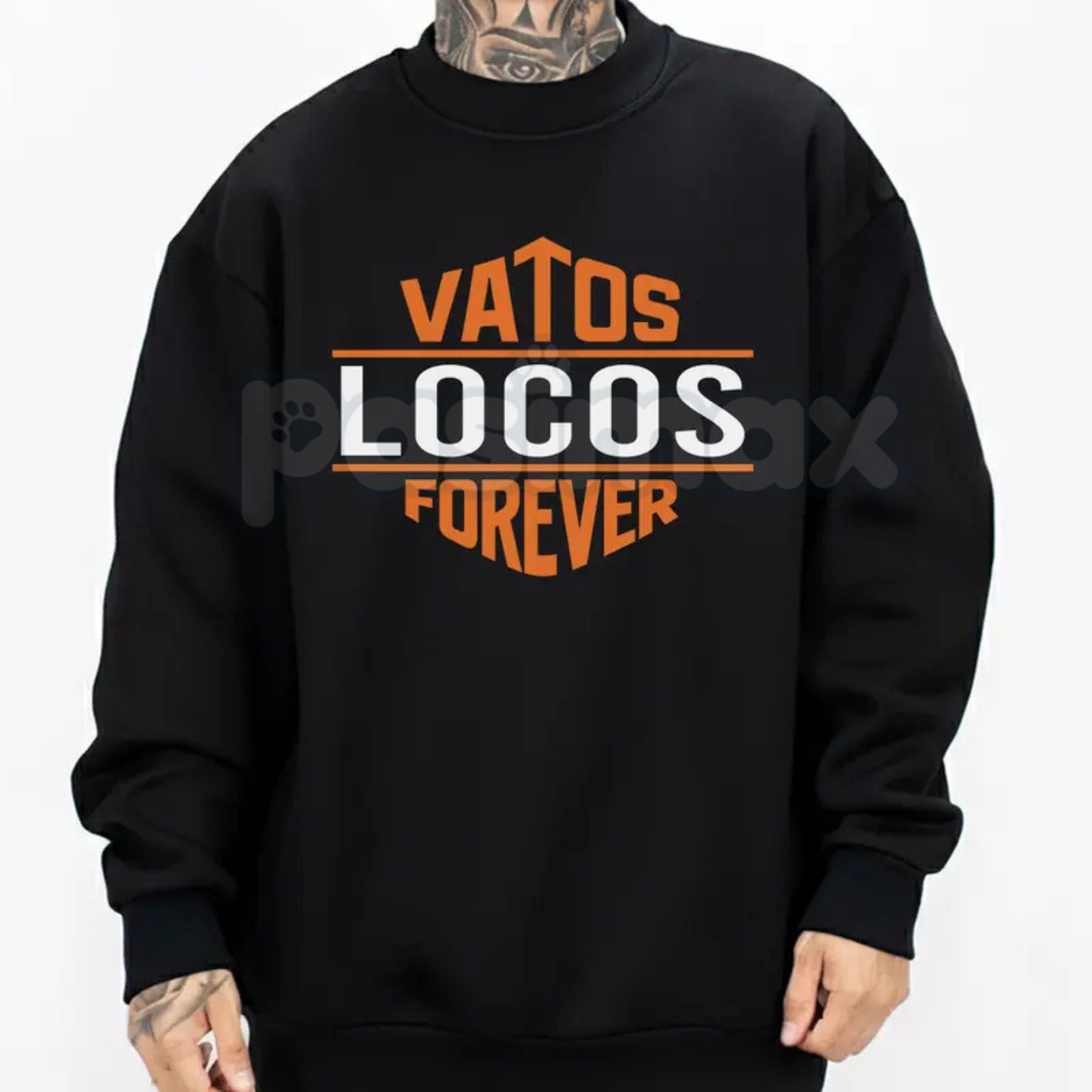 Pasimax Vatos Locos Forever Shirt – Chicano OG Style Graphic Orange Design Hoodie & Streetwear Sweatshirt — lifestyle context