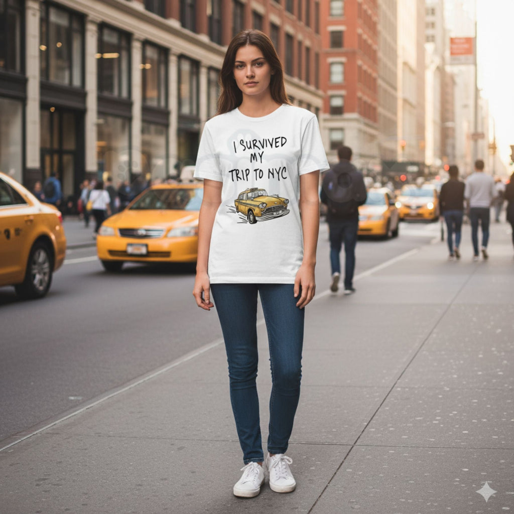 Pasimax "I Survived My Trip To NYC" Funny T-Shirt — lifestyle context