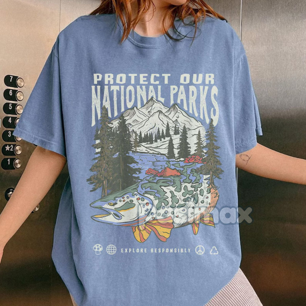 Pasimax 'Respect the Local Wildlife' Tee – National Parks Hiking Camping Clothes, Granola Girl Adventure Shirt, Wanderlust T-