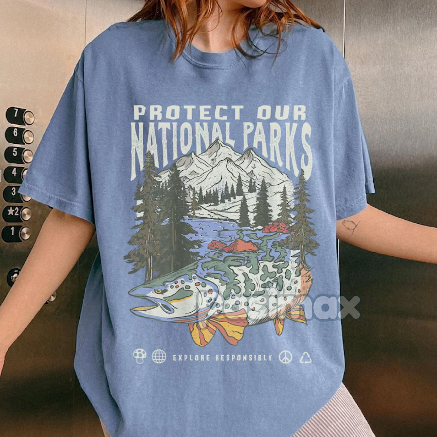 Pasimax 'Respect the Local Wildlife' Tee – National Parks Hiking Camping Clothes, Granola Girl Adventure Shirt, Wanderlust T-