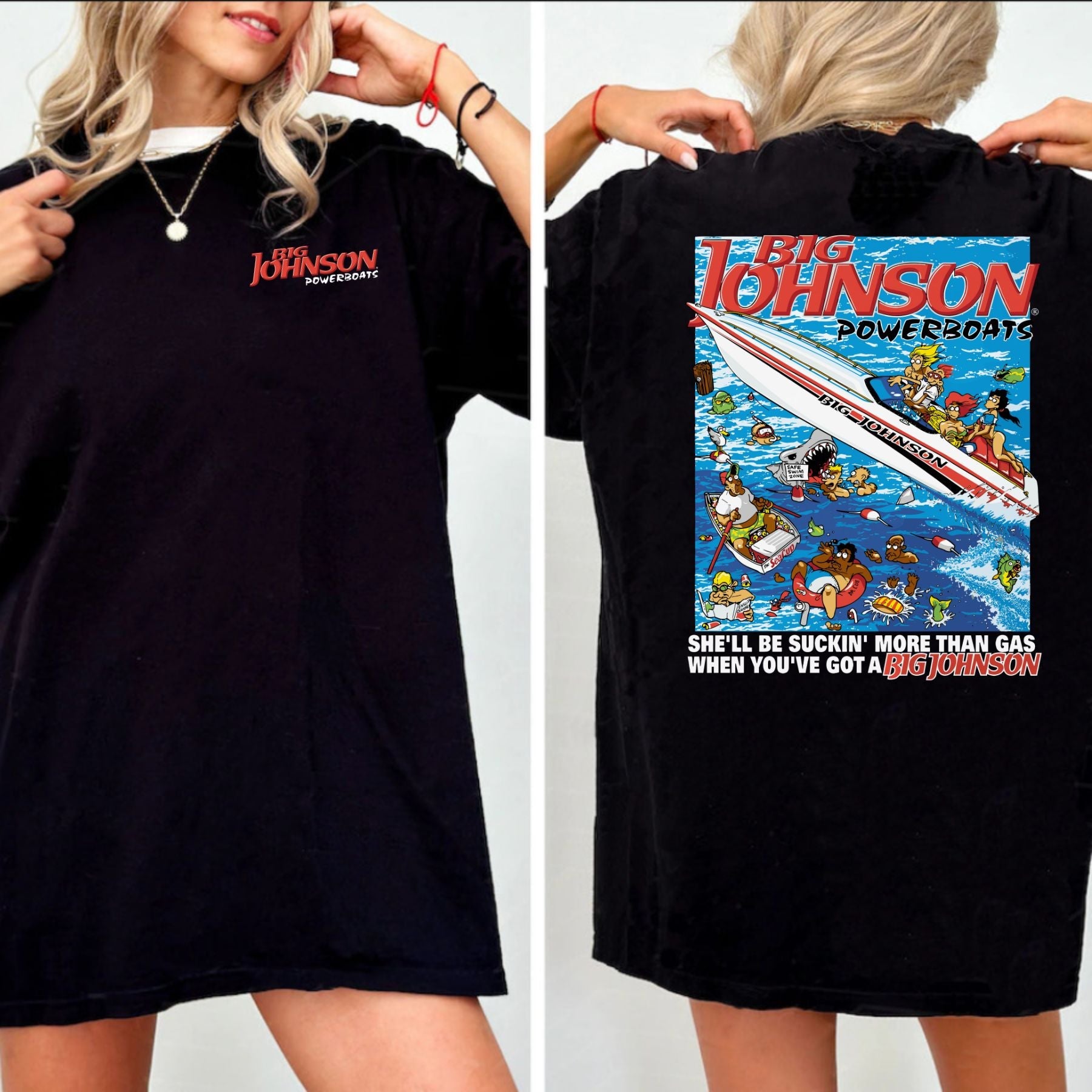 Pasimax Big Johnson Powerboats Graphic T-Shirt — lifestyle context
