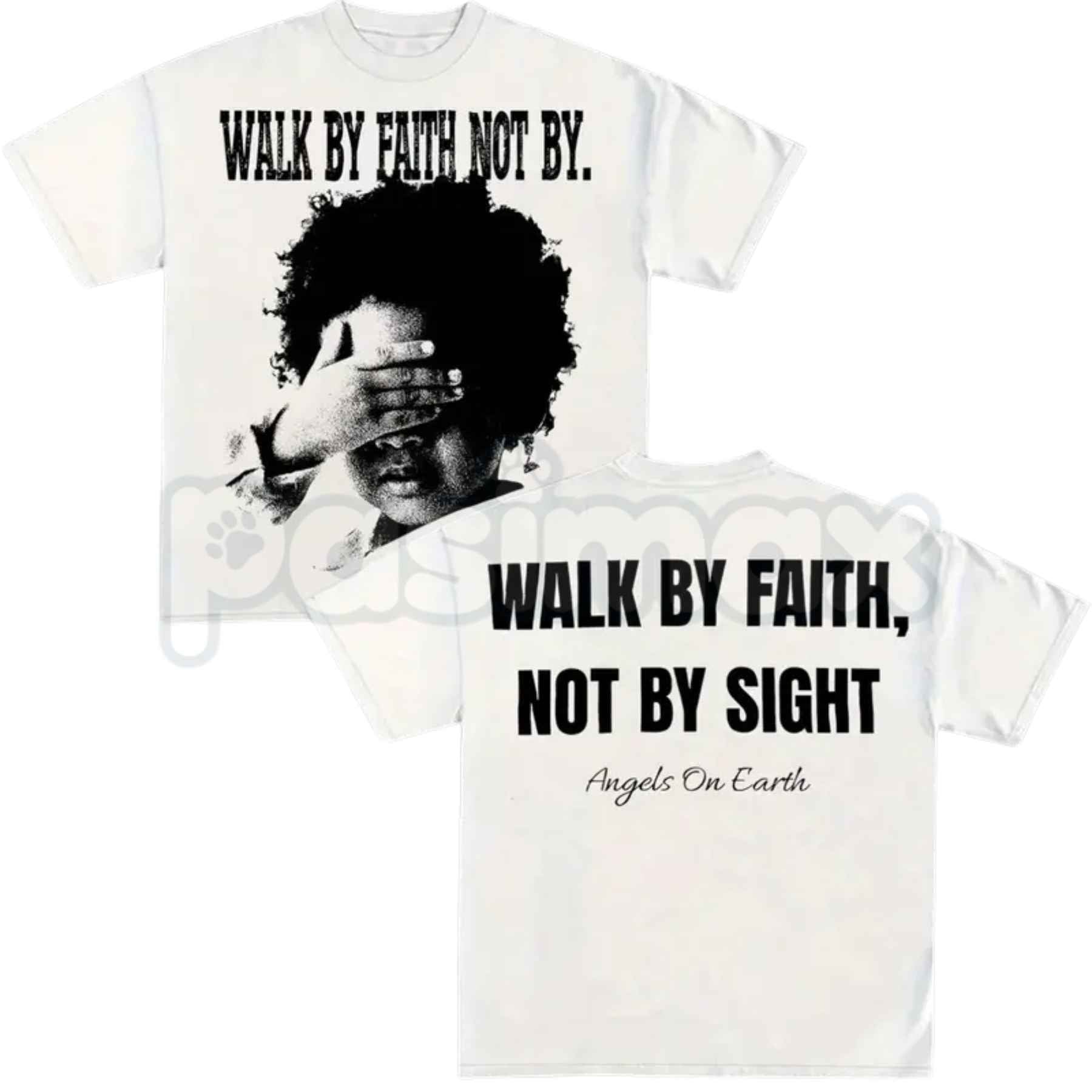 Walk By Faith Not By Sight T-Shirt – Christian Inspirational Cross Graphic Tee, Religious Faith-Based Unisex Cotton Shirt