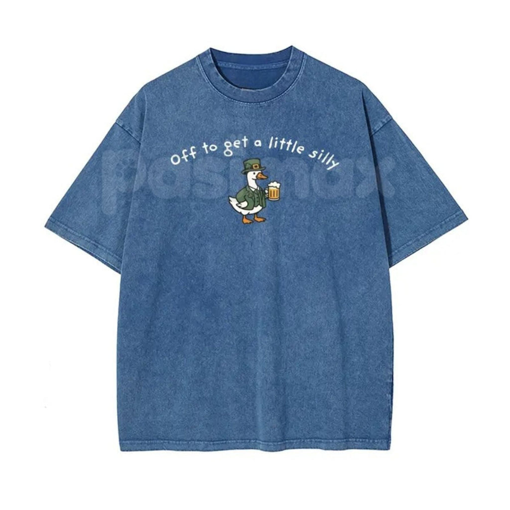 Pasimax Off To Get A Little Silly Vintage Washed T-Shirt – St. Patrick’s Day Shamrock Graphic Tee — lifestyle context