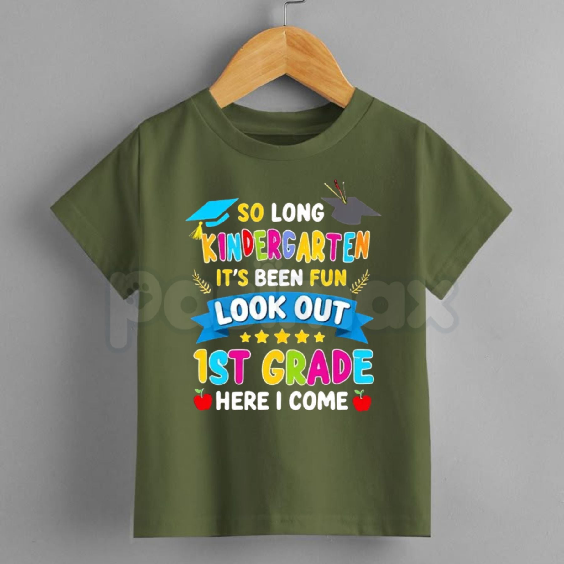 Kindergarten Graduation T-Shirt – "Look Out 1st Grade Here I Come" Kids Last Day Of School Graphic Tee